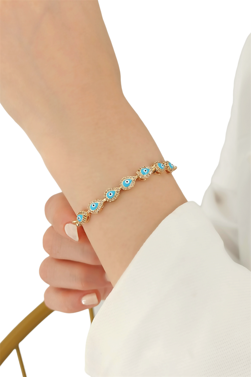 Asansörlü Damla Nazar Boncuk Bileklik TrBileklik70387
