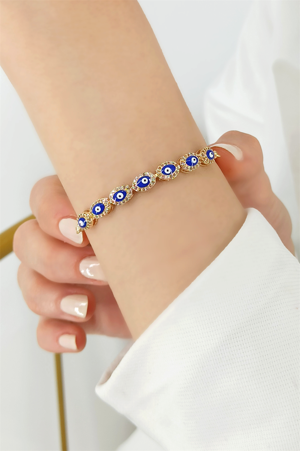 Asansörlü Oval Nazar Boncuk Bileklik TrBileklik70389
