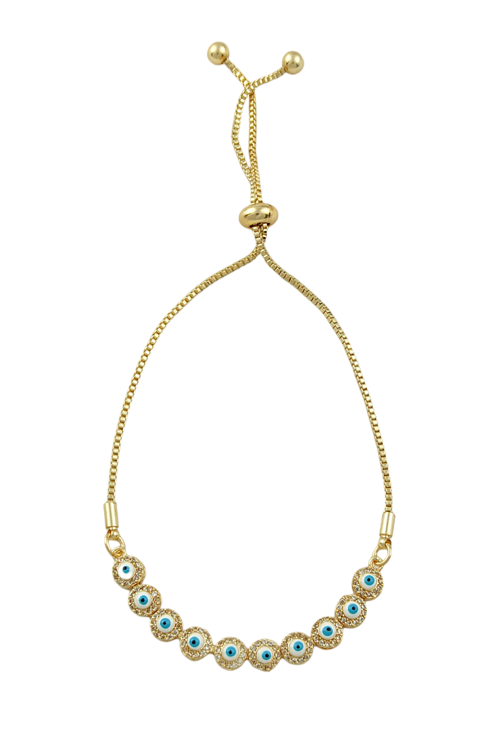 Asansörlü Yuvarlak Nazar Boncuk Bileklik TrBileklik70388