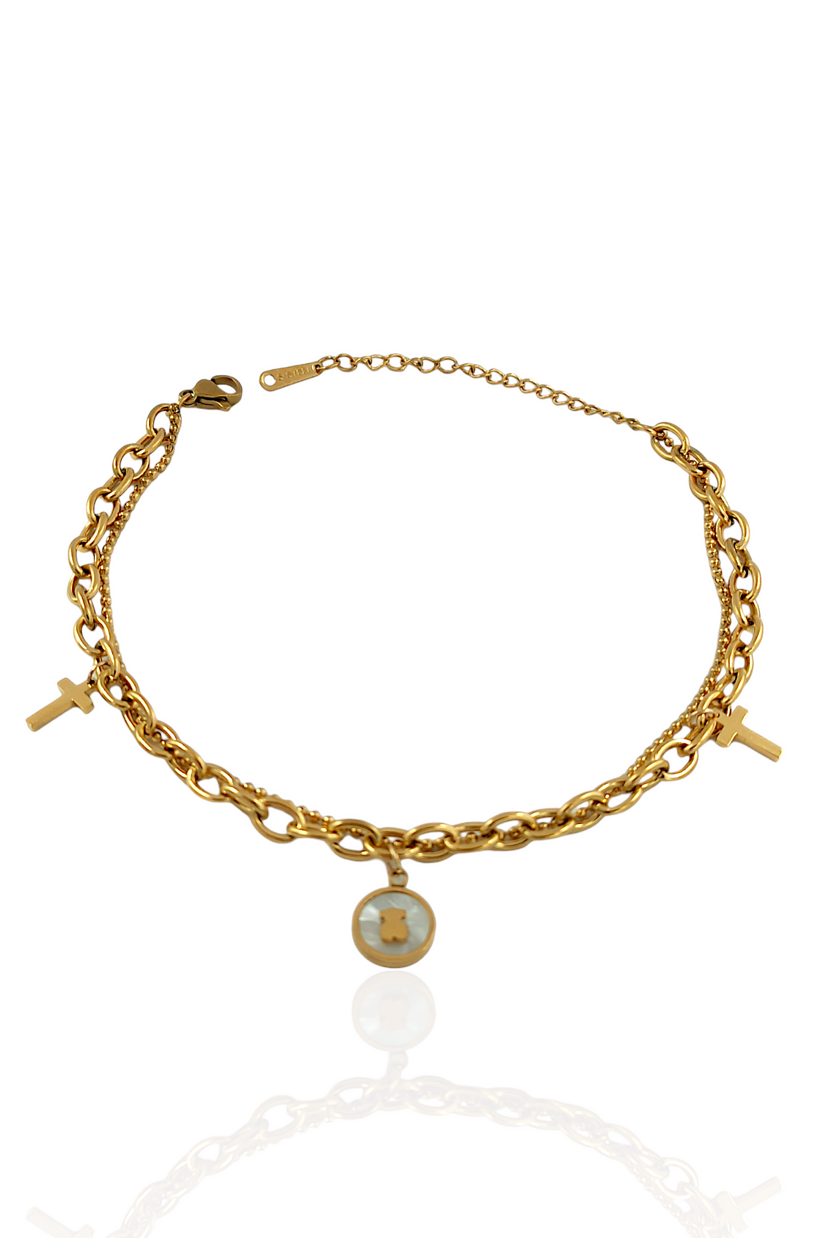 Çelik 2 Sıra Sedefli Ayıcık Halhal 