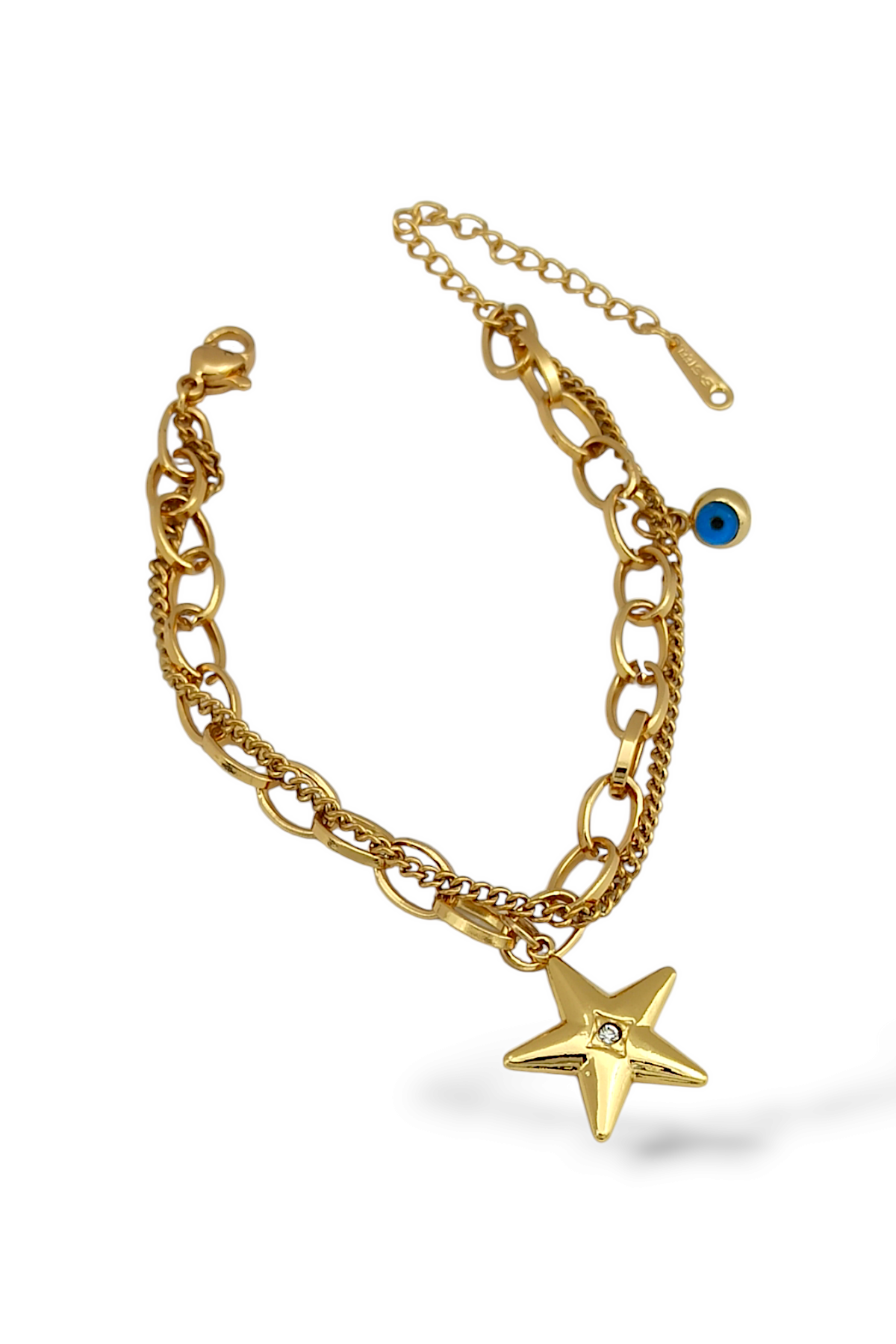 Çelik 2'li Nazar Boncuk Yıldız Bileklik