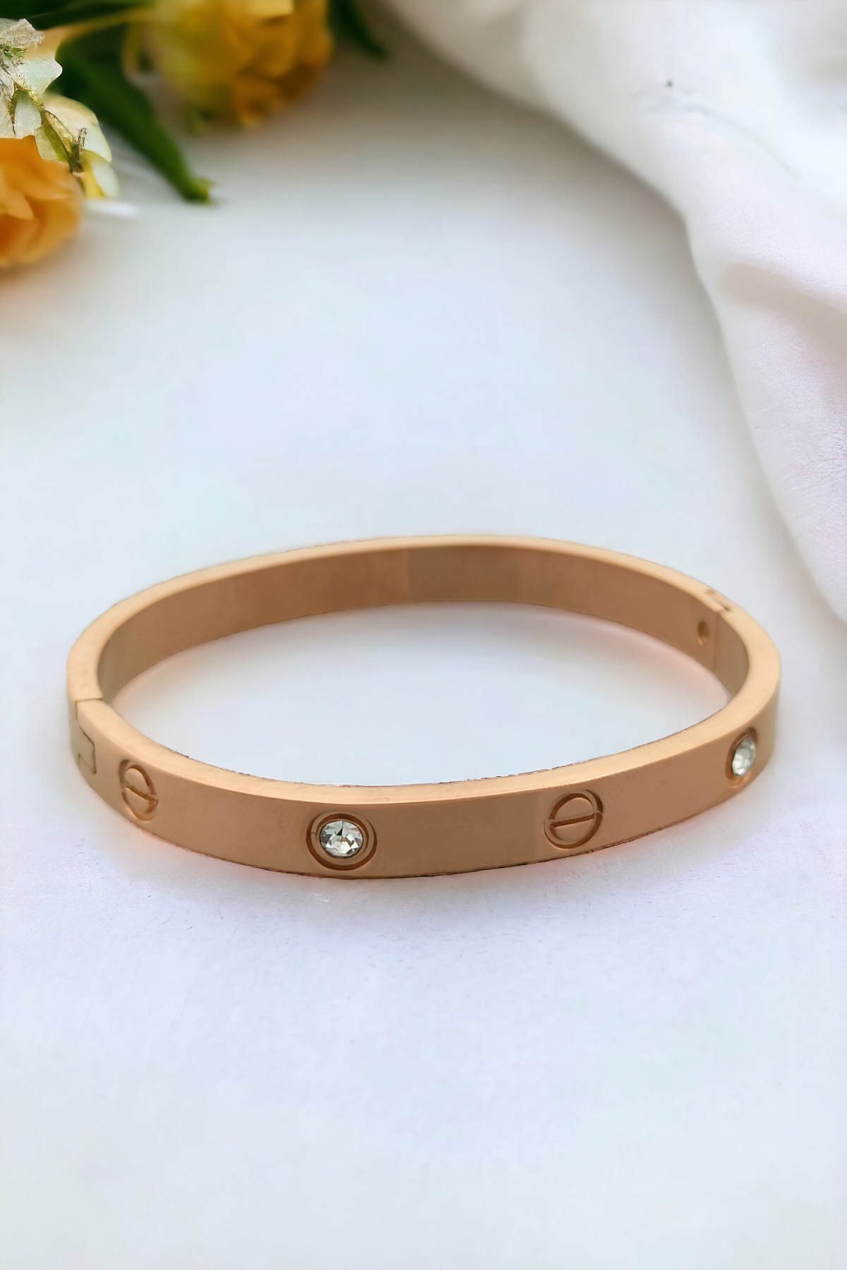 Çelik (316 L) Taşlı Bebe Boy Kelepçe Bileklik