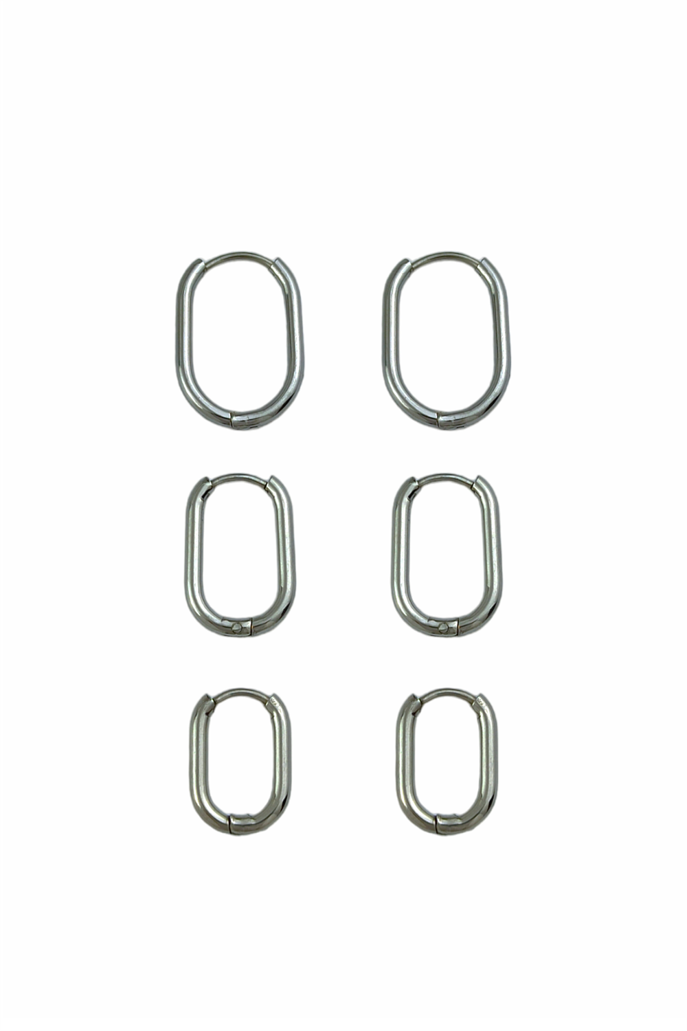 Çelik 6 lı Oval Halka Küpe Kombin TrKüpe35159