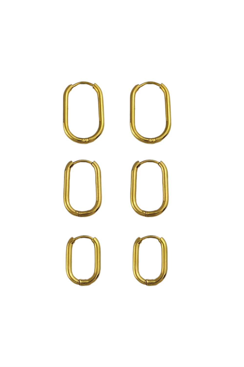 Çelik 6 lı Oval Halka Küpe Kombin TrKüpe35159