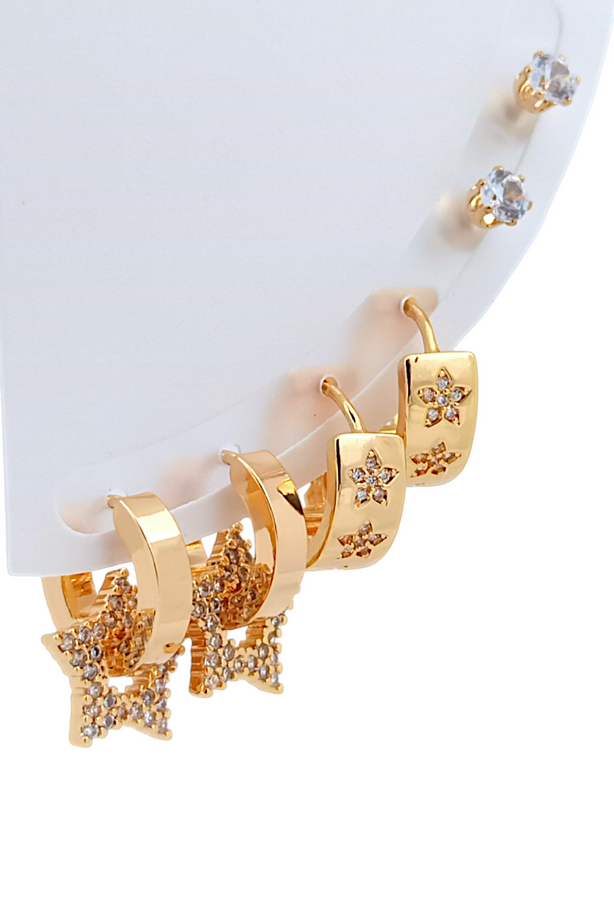 Çelik 6'lı Çiçek Halka Küpe Kombin