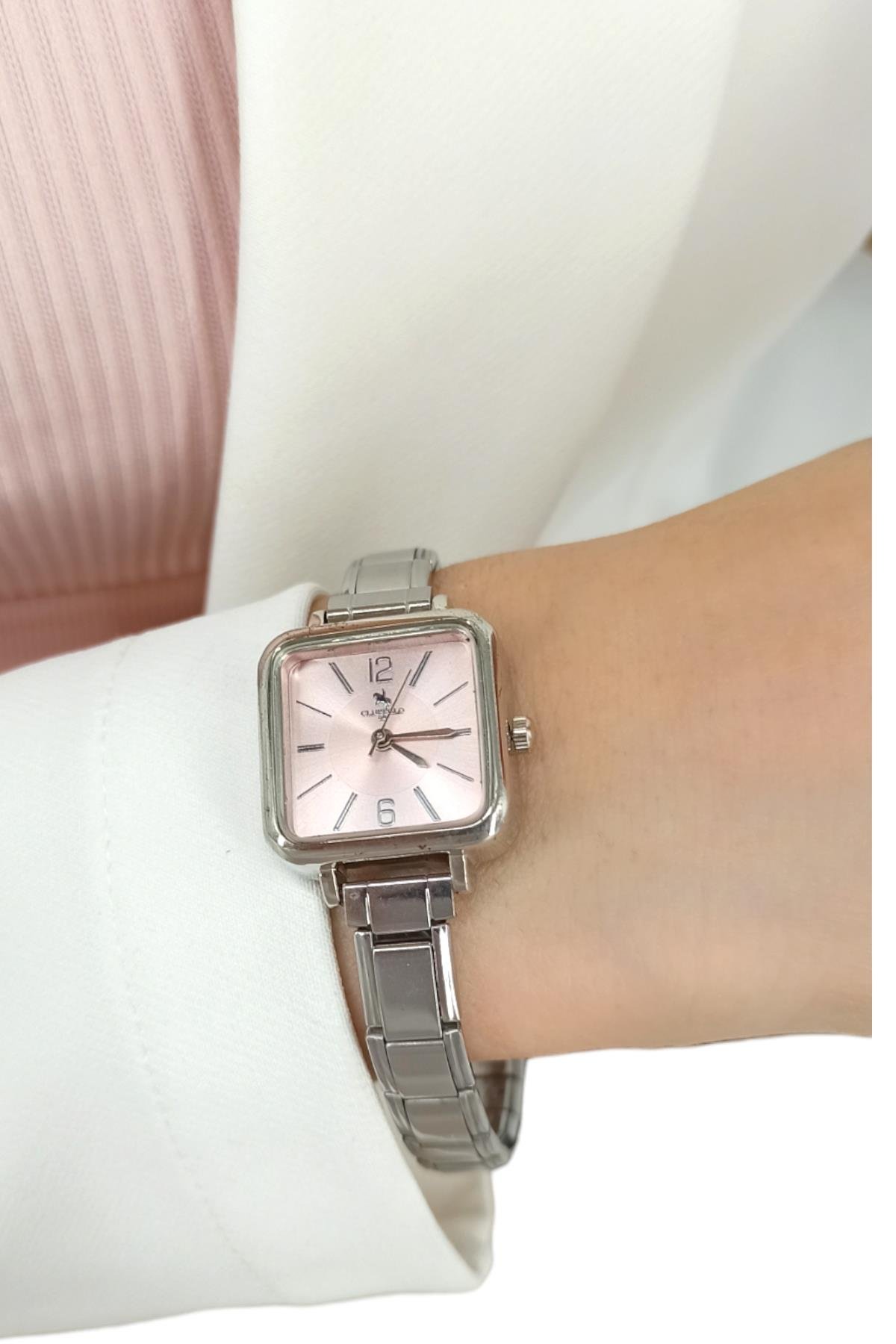 Çelik Ayarlanabilir İtalyan Charm Kare Saat