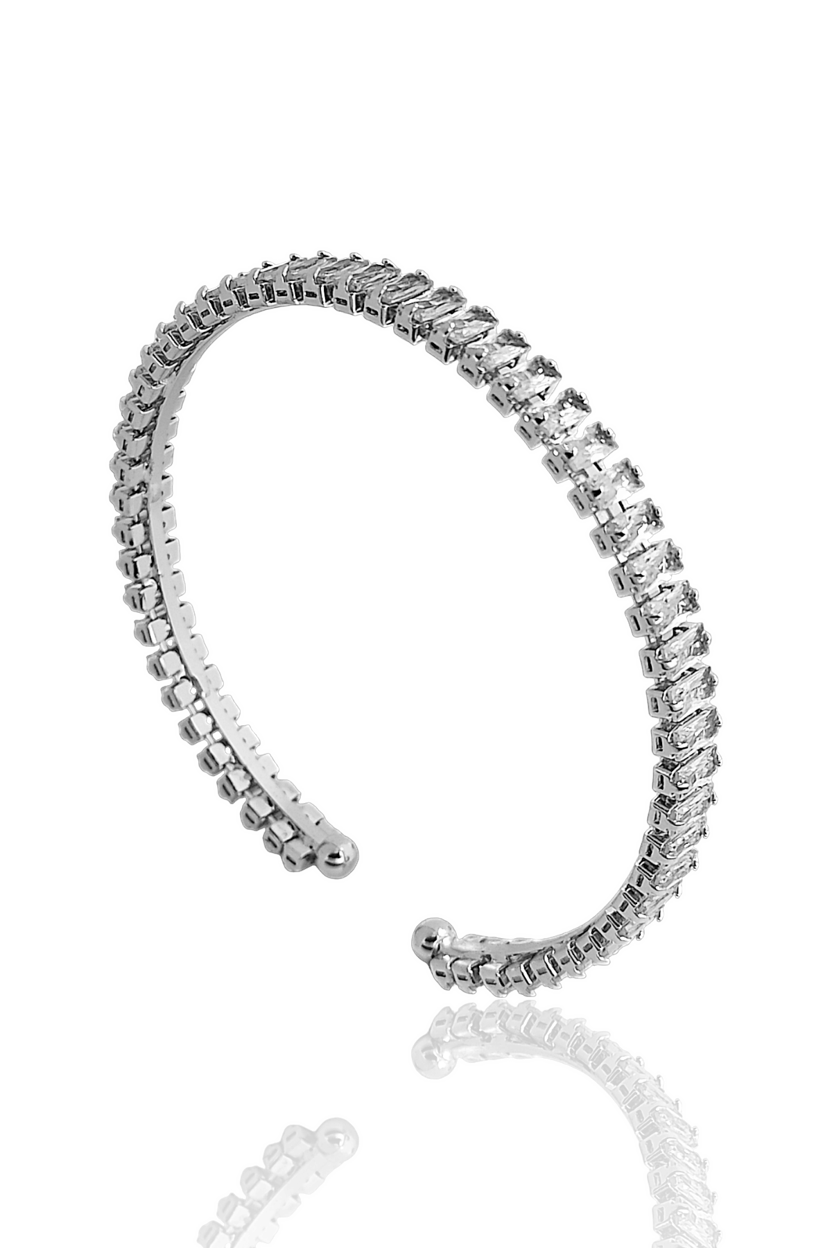 Çelik Baget Taşlı Kelepçe Bileklik