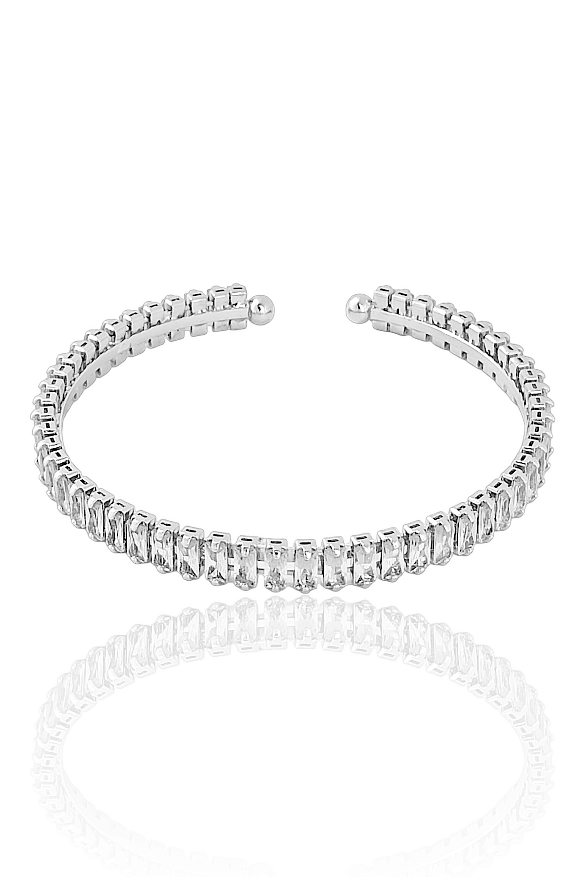 Çelik Baget Taşlı Kelepçe Bileklik