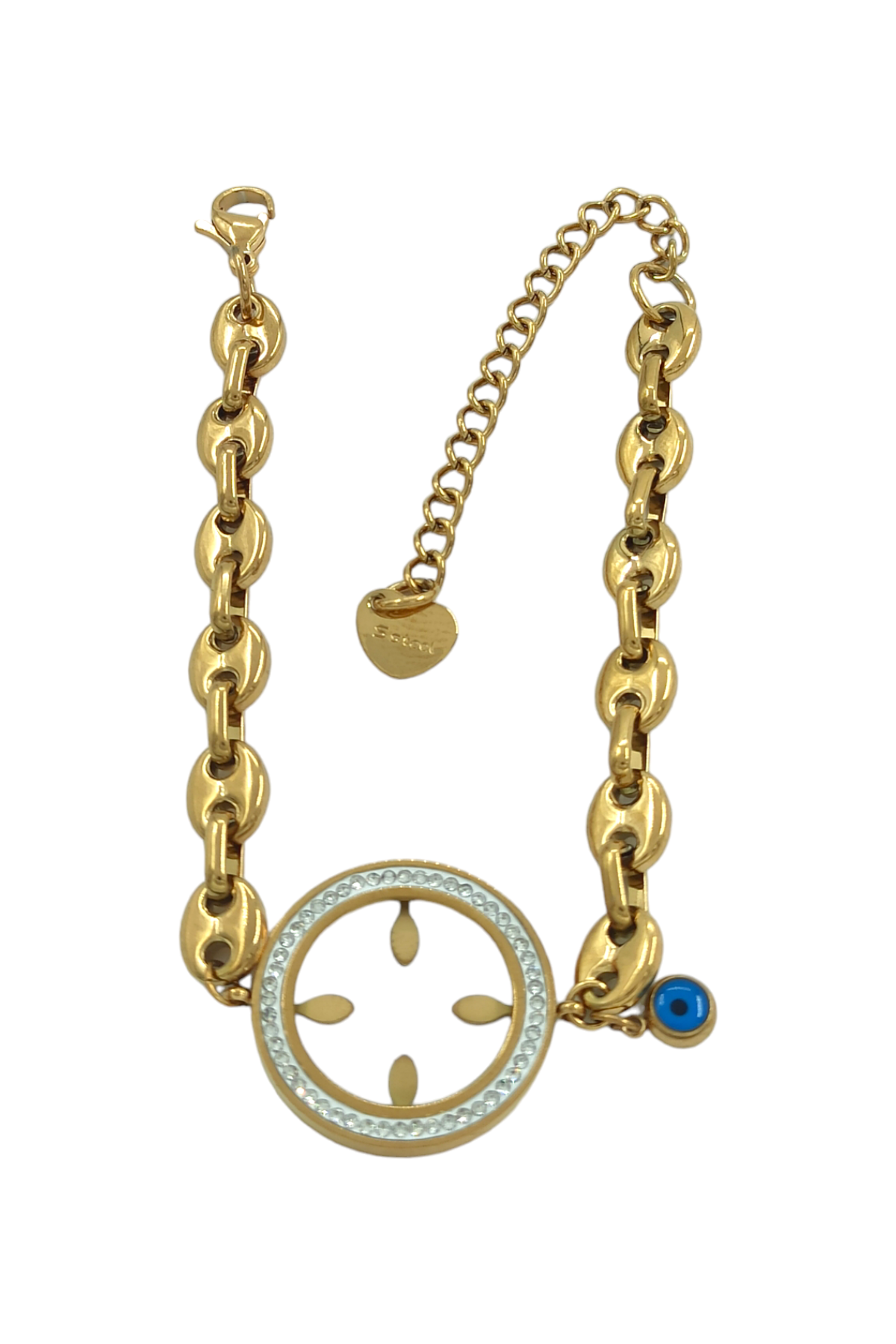 Çelik Çeyrek Uyumlu Düğme Bileklik