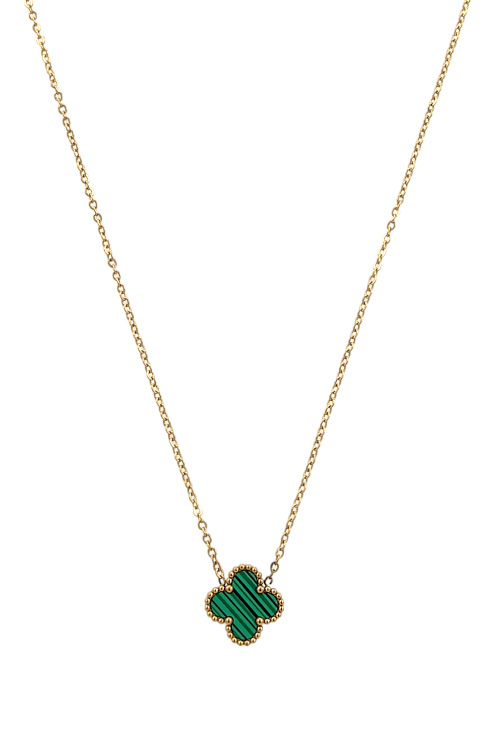 Çelik Çift Taraflı Tek Yoncalı Sedef Kolye Van Cleef Model Trkolye50340