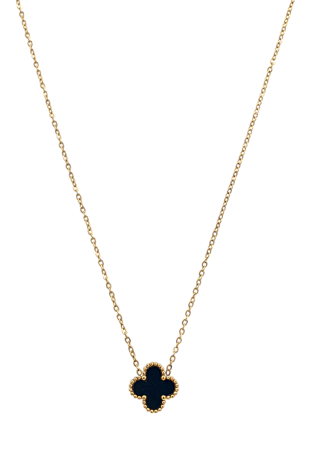 Çelik Çift Taraflı Tek Yoncalı Sedef Kolye Van Cleef Model Trkolye50340