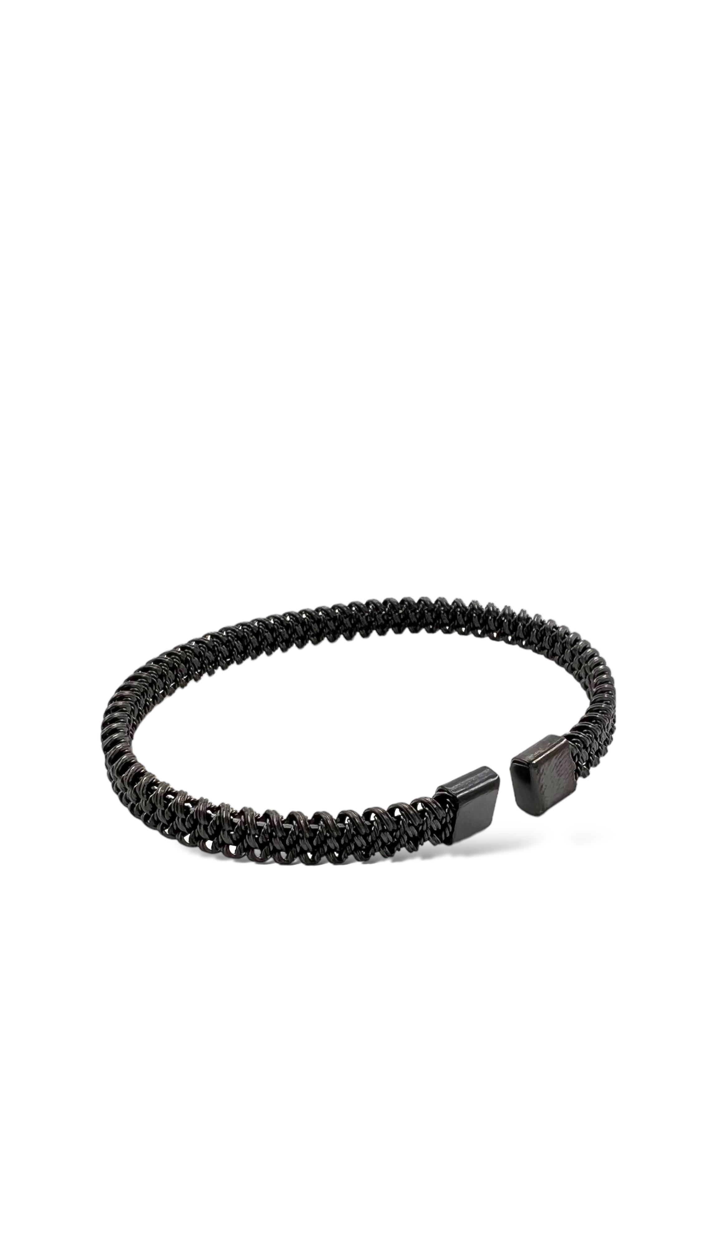 Çelik Erkek Örgü Model Kelepçe Bileklik