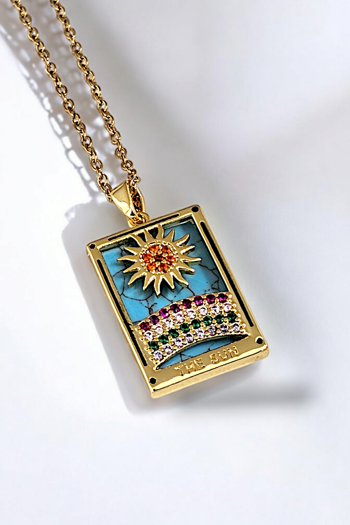 Çelik Güneş Tarot Kolye