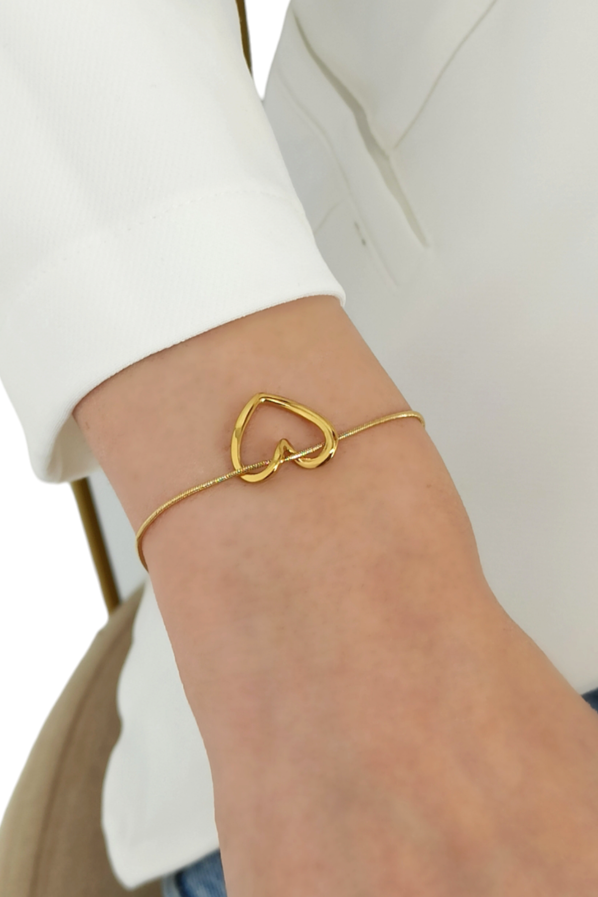 Çelik İçi Boş Kalp Bileklik