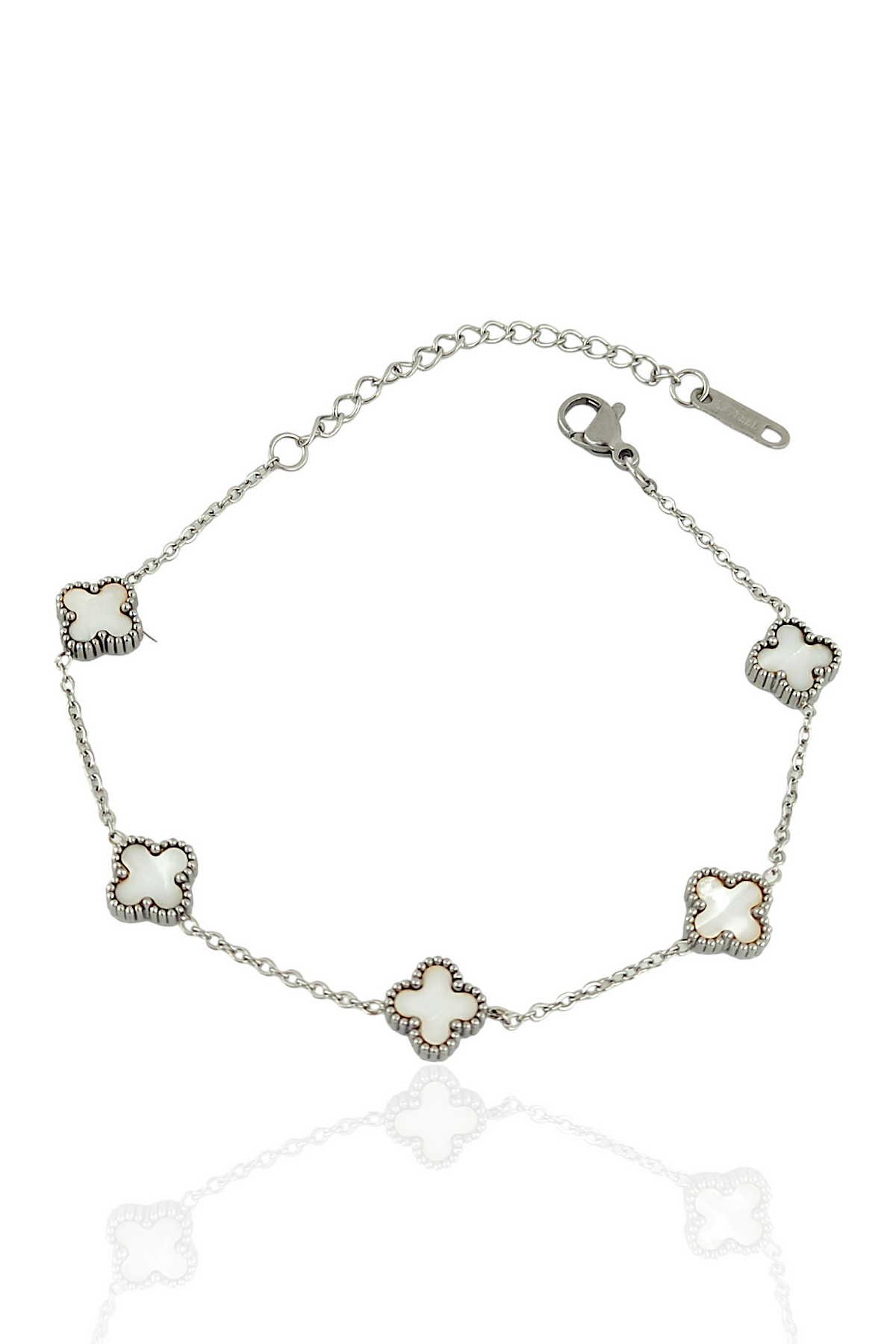 Çelik Minik Sedefli Yonca Bileklik Van Cleef Model