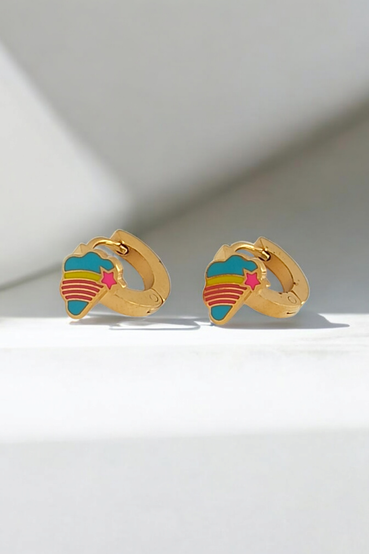 Çelik Minimal Çocuk Küpe Bulut Küpe