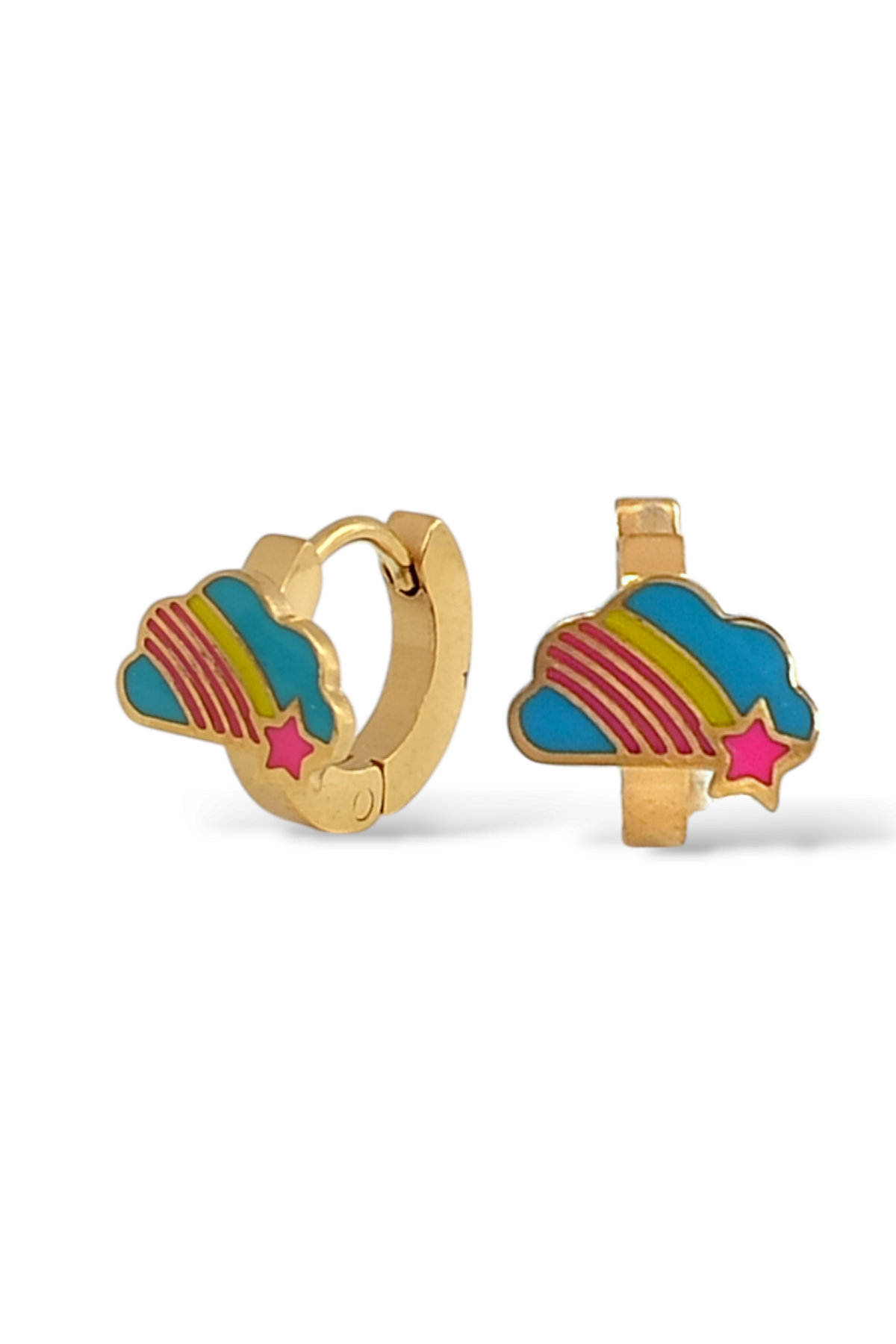 Çelik Minimal Çocuk Küpe Bulut Küpe