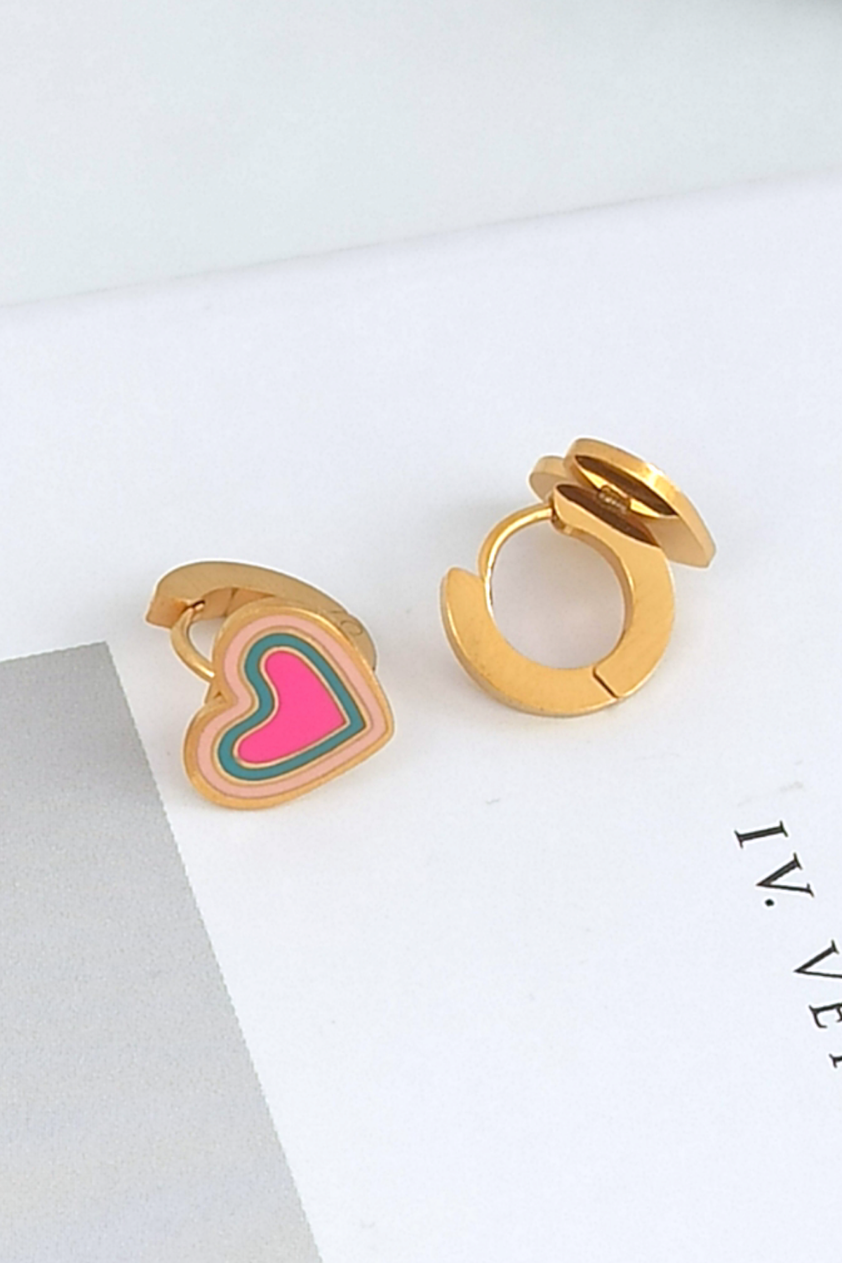 Çelik Minimal Çocuk Küpe Kelebek Küpe Kalp Küpe