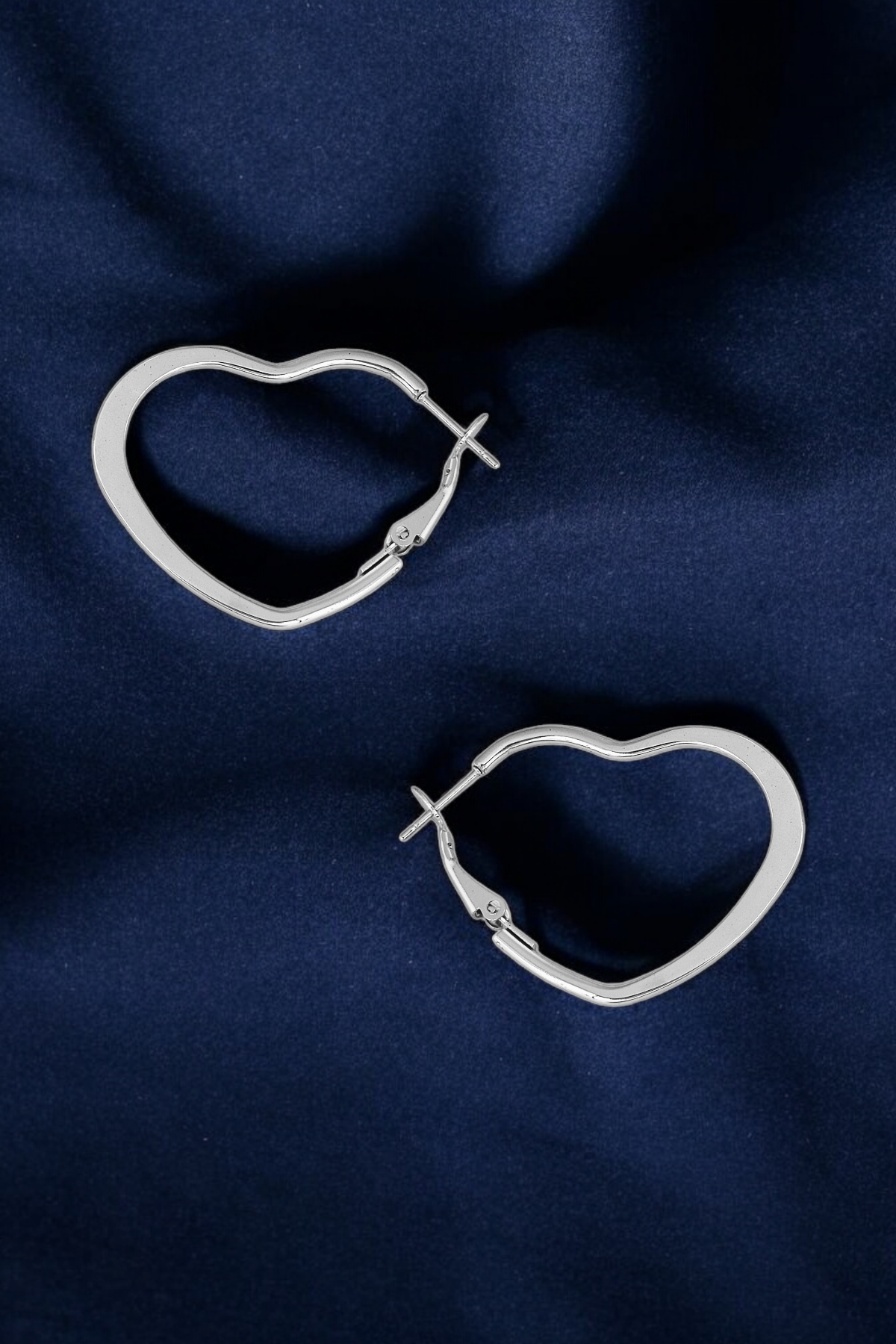 Çelik Renk Atmaz Kalp Halka Küpe (30mm)