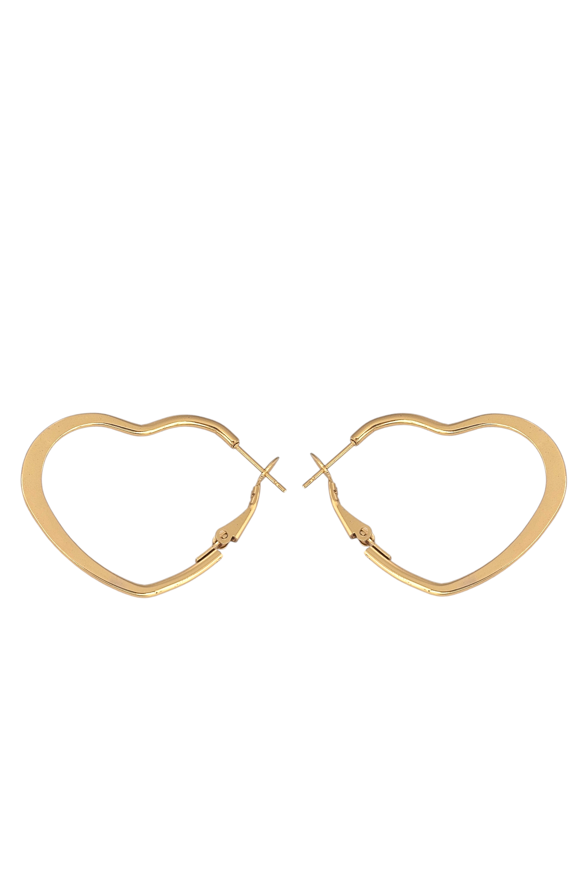 Çelik Renk Atmaz Kalp Halka Küpe (30mm)