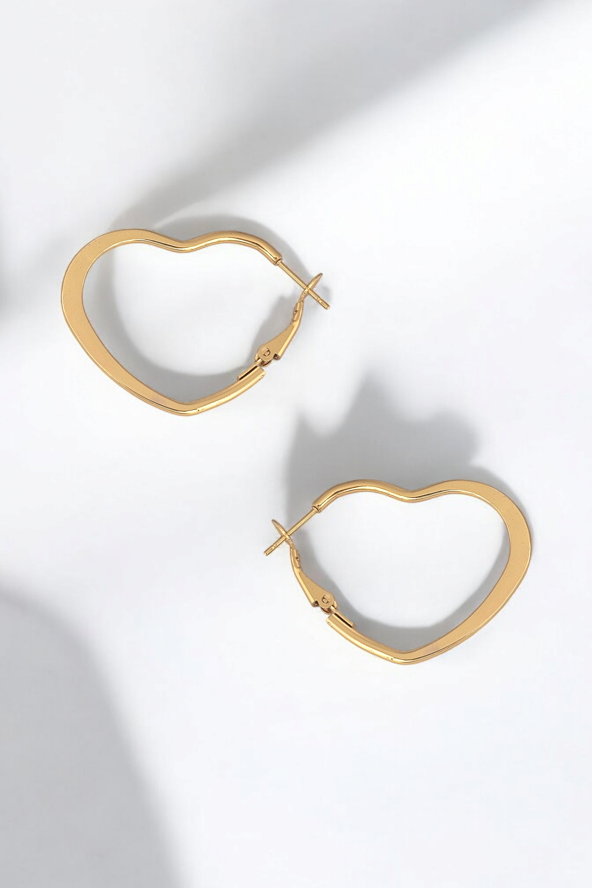 Çelik Renk Atmaz Kalp Halka Küpe (30mm)