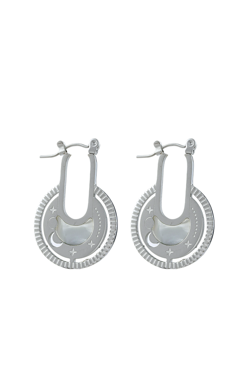 Çelik Sedefli Ay Küpe TrKüpe35195