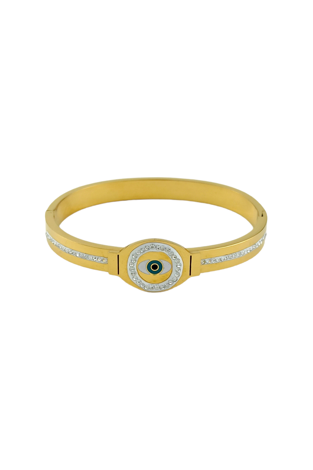 Çelik Taşlı Göz Kelepçe Bileklik TrBilek70314