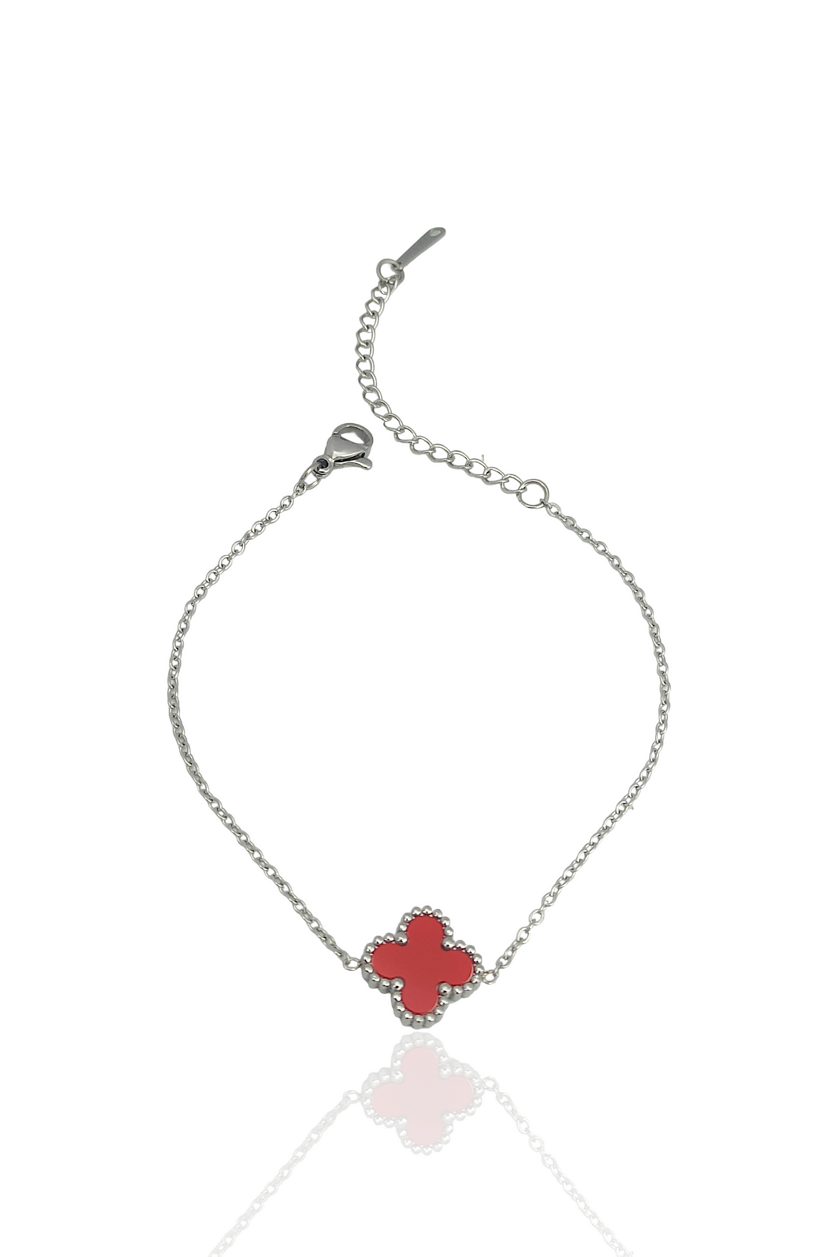 Çelik Tek Yonca Sedef Bileklik Van Cleef Model