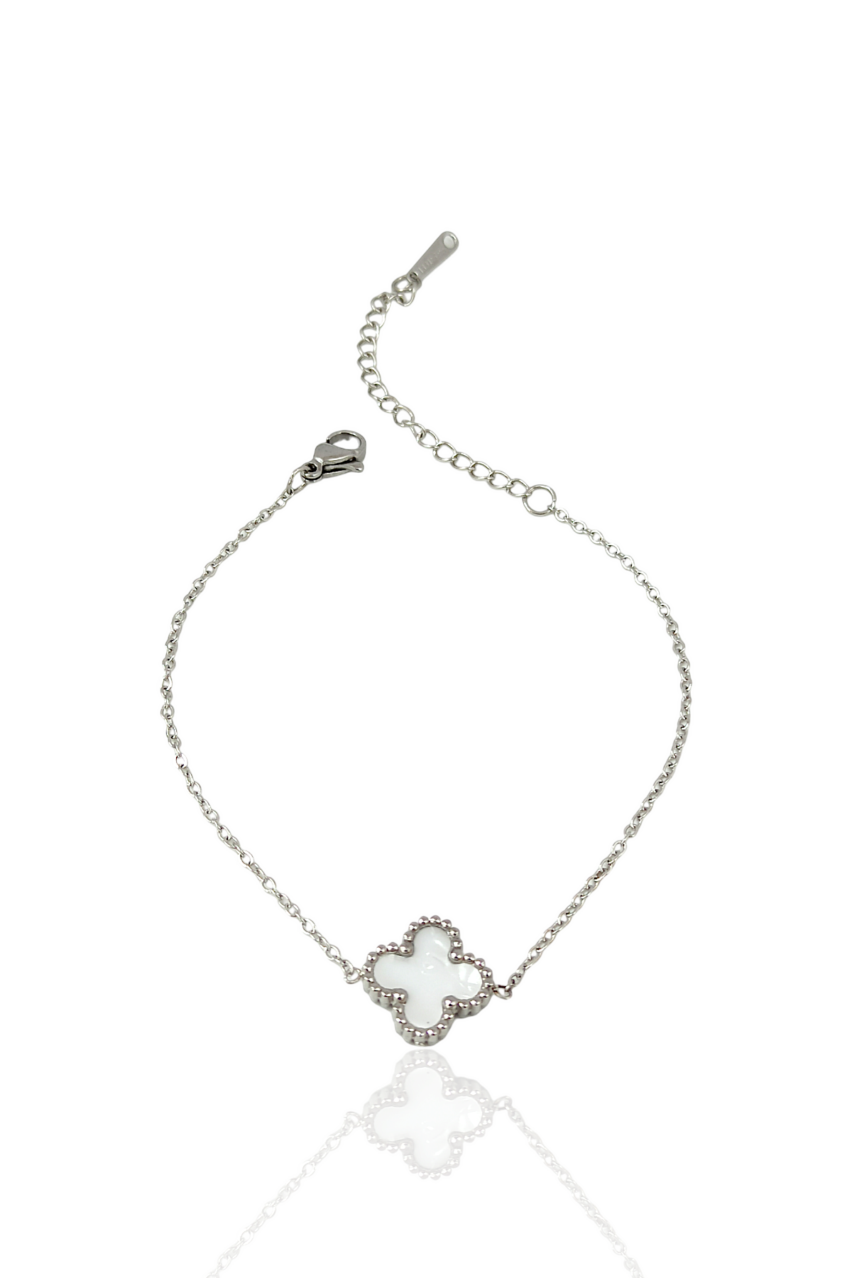 Çelik Tek Yonca Sedef Bileklik Van Cleef Model