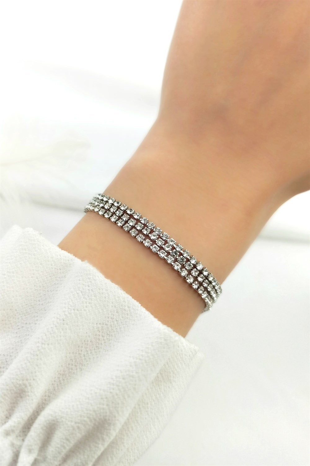 Çelik Üç Sıra Su Yolu Çelik Bileklik TrBilek7990