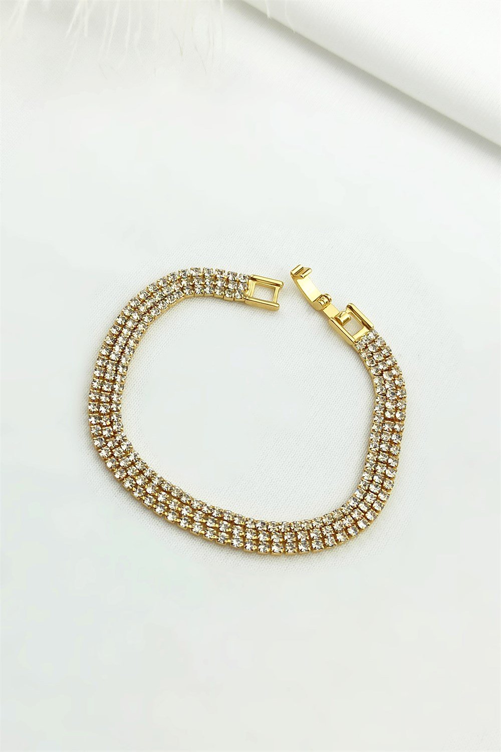 Çelik Üç Sıra Su Yolu Çelik Bileklik TrBilek7990