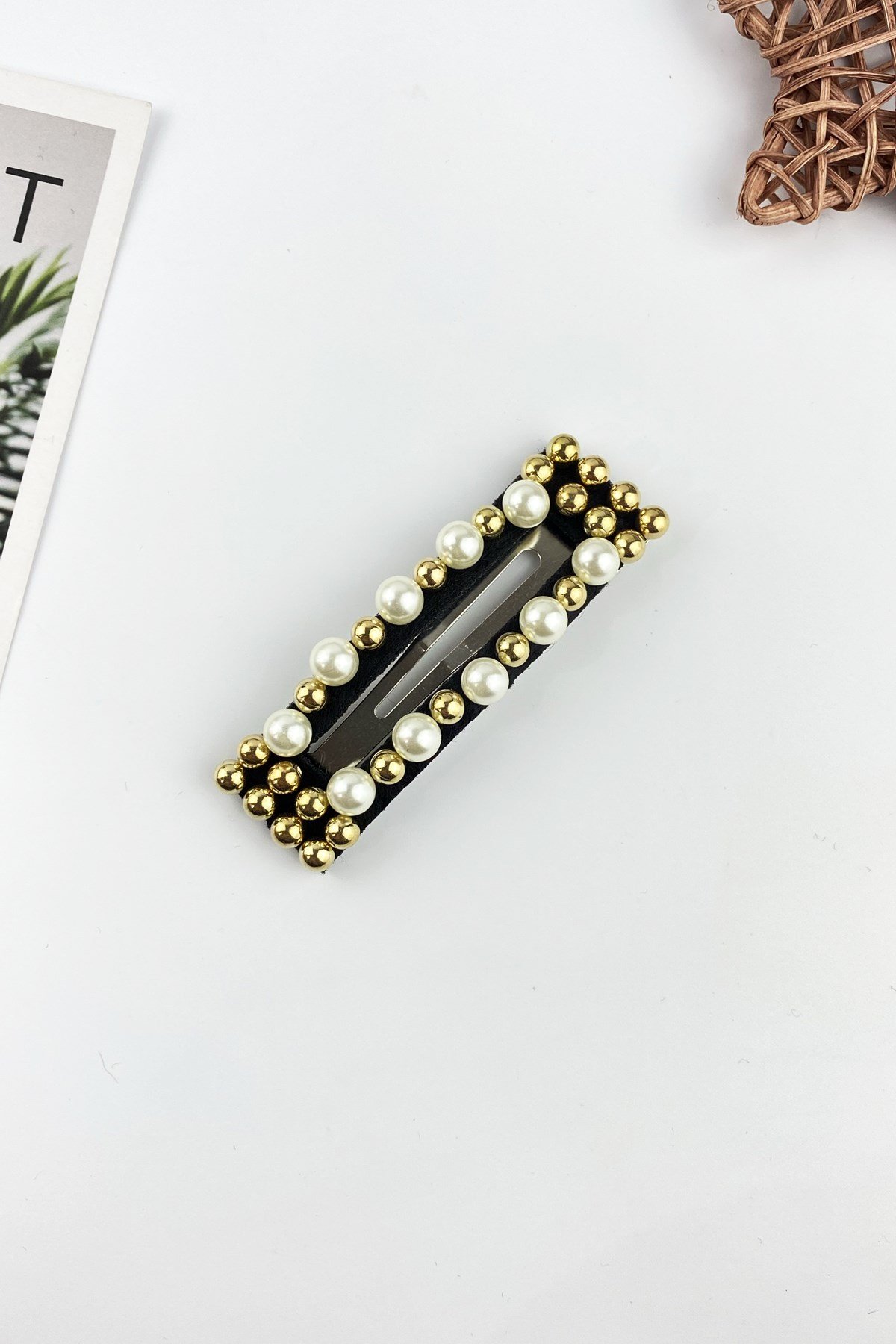 D.Dörtgen İncili ÇıtÇıt Toka Altın T150