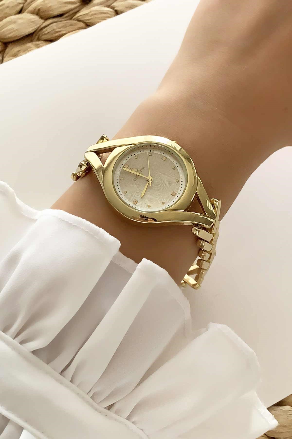 Gold Balıksırtı Kordon Bayan Saat TrSaat10134 SaatX36503X