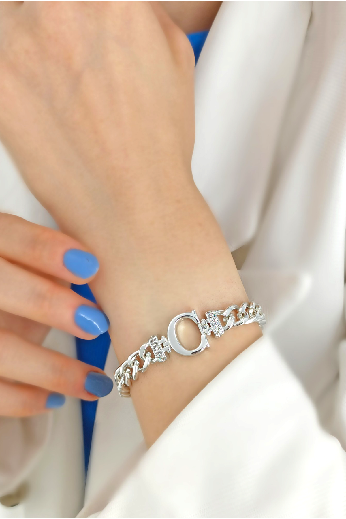 Gold C Harf Bileklik TrBilek7715 B34003