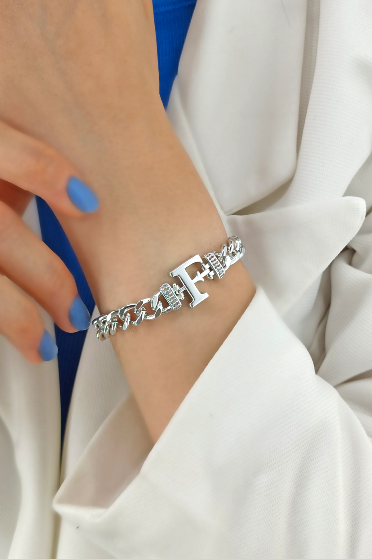 Gold F Harf Bileklik TrBilek7576 B34003