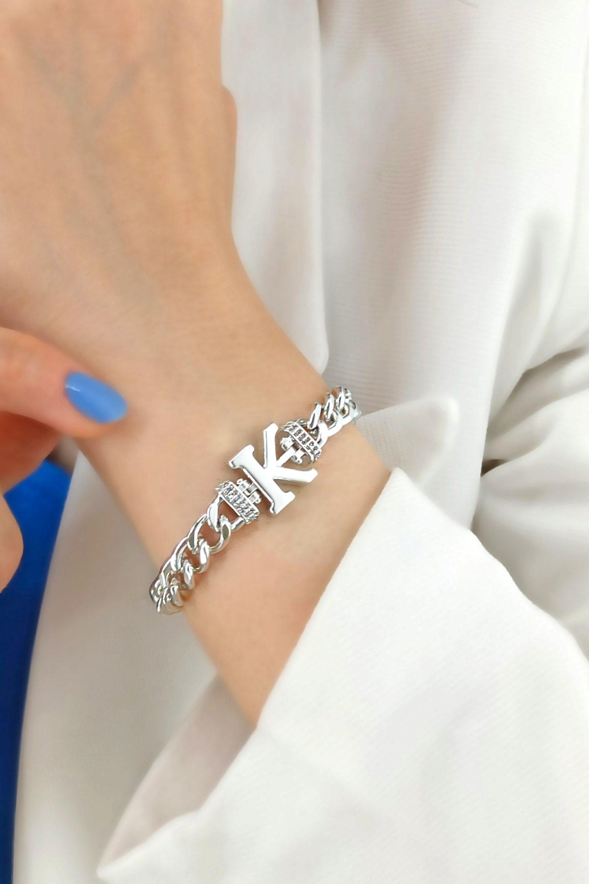 Gold K Harf Bileklik TrBilek7577 B34003