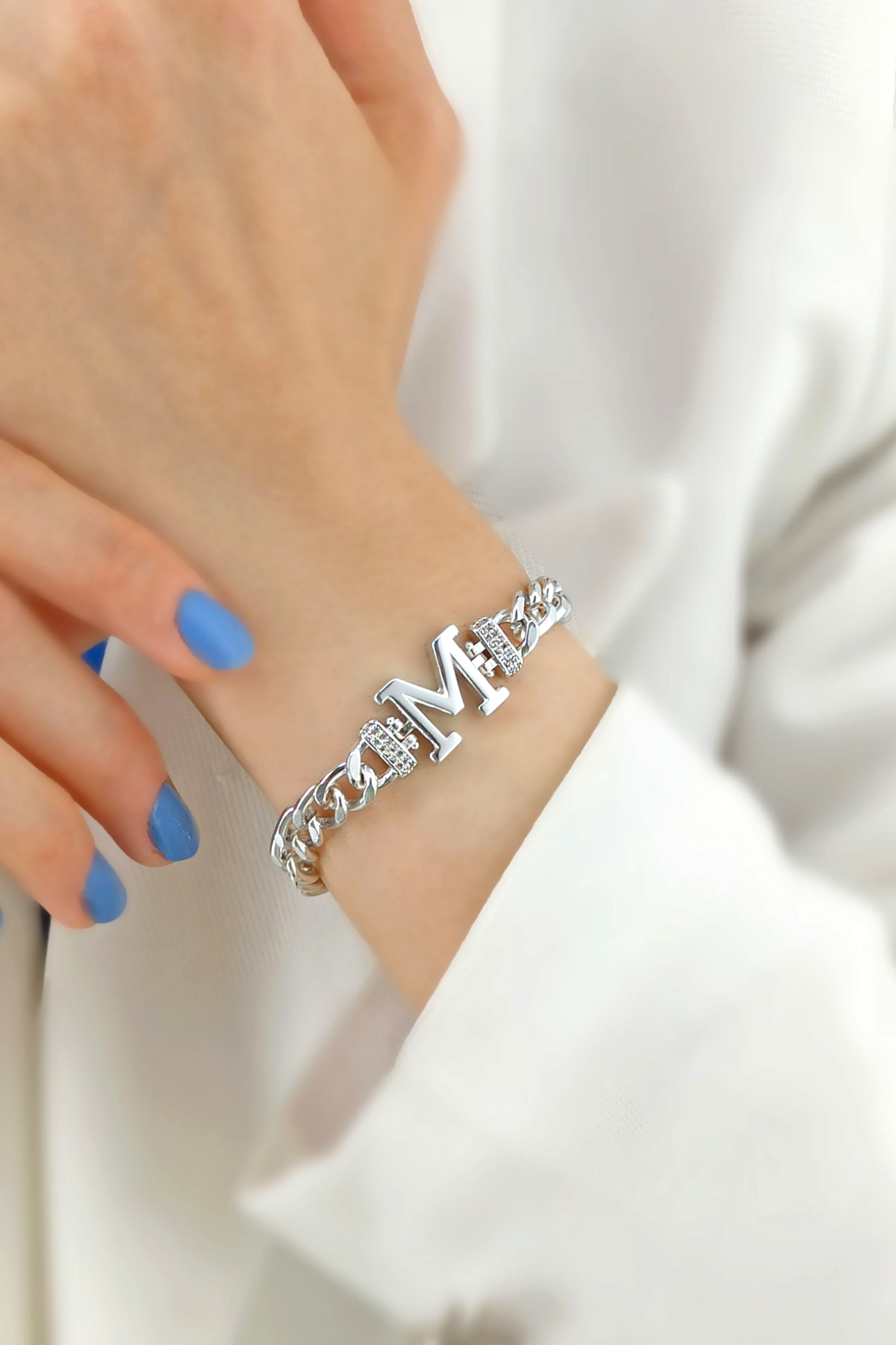 Gold M Harf Bileklik TrBilek7539 B34003