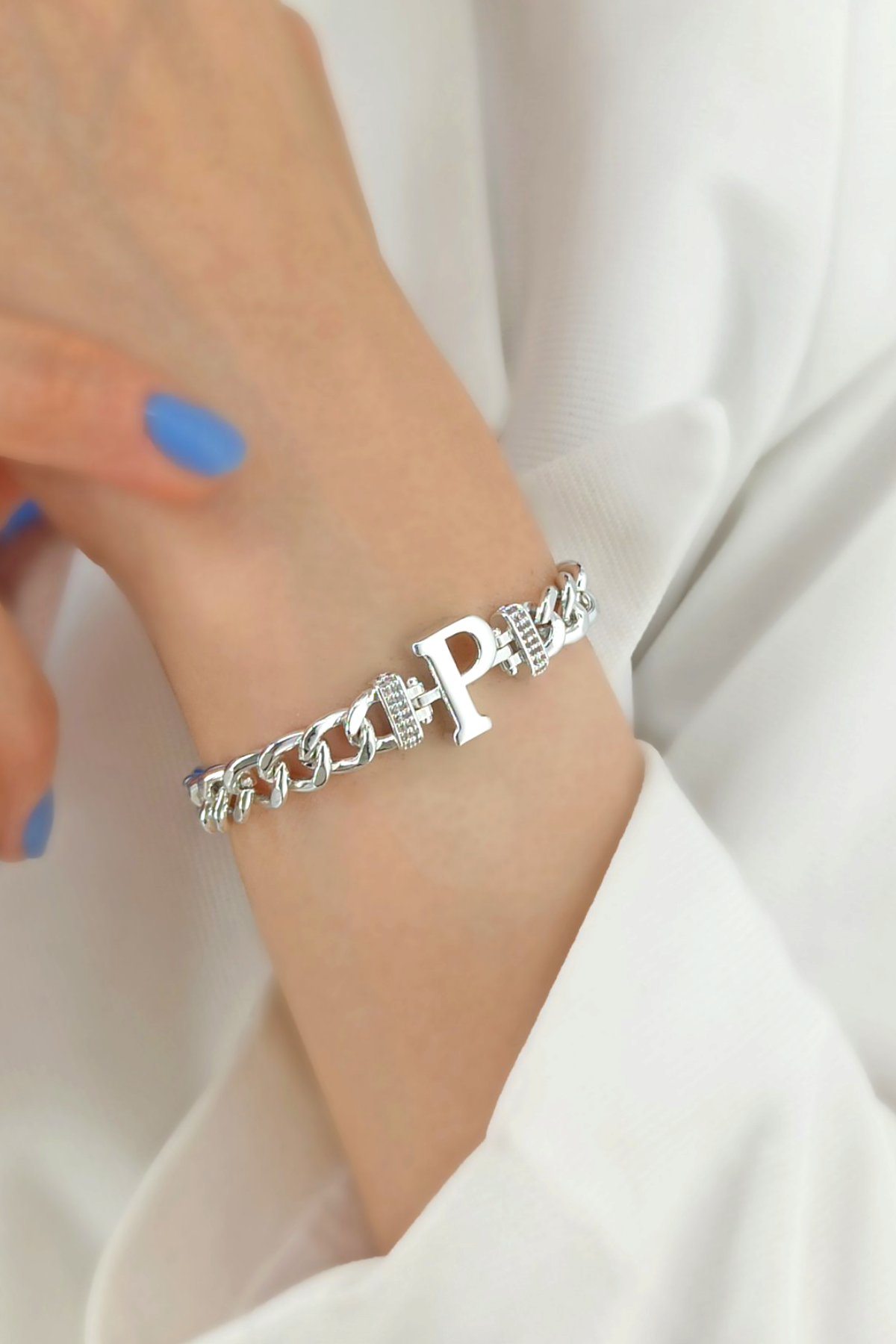 Gold P Harf Bileklik TrBilek7716 B34003