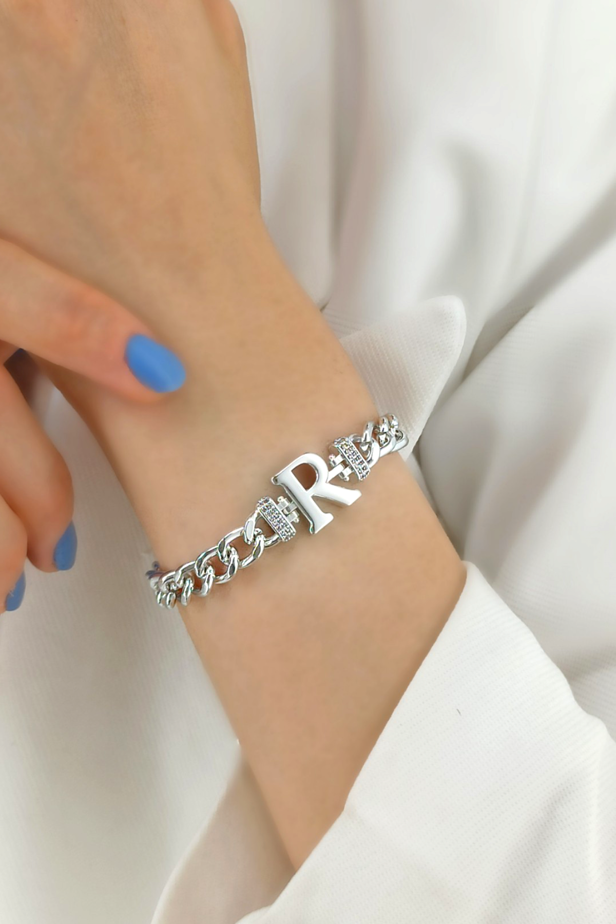 Gold R Harf Bileklik TrBilek7717 B34003