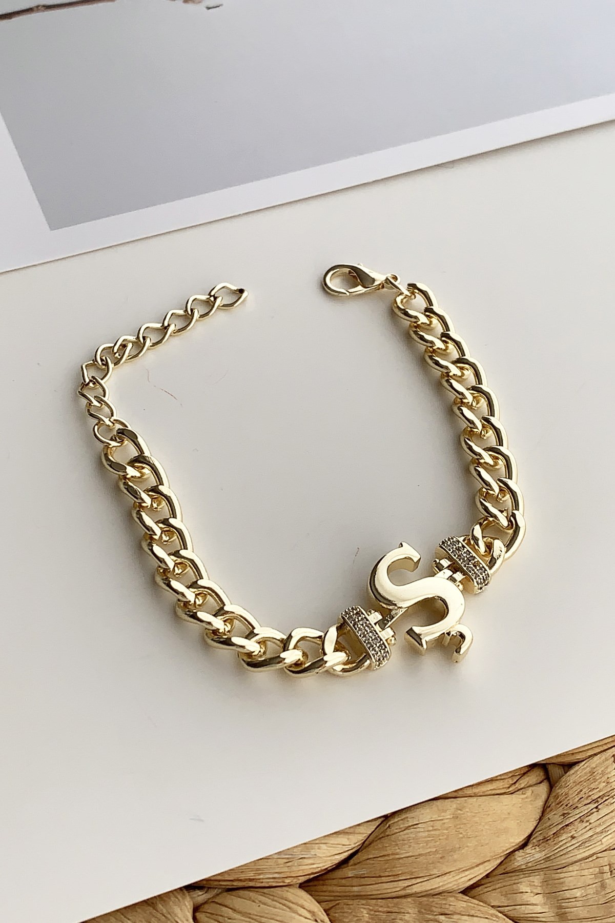 Gold Ş Harf Bileklik TrBilek7718 B34003