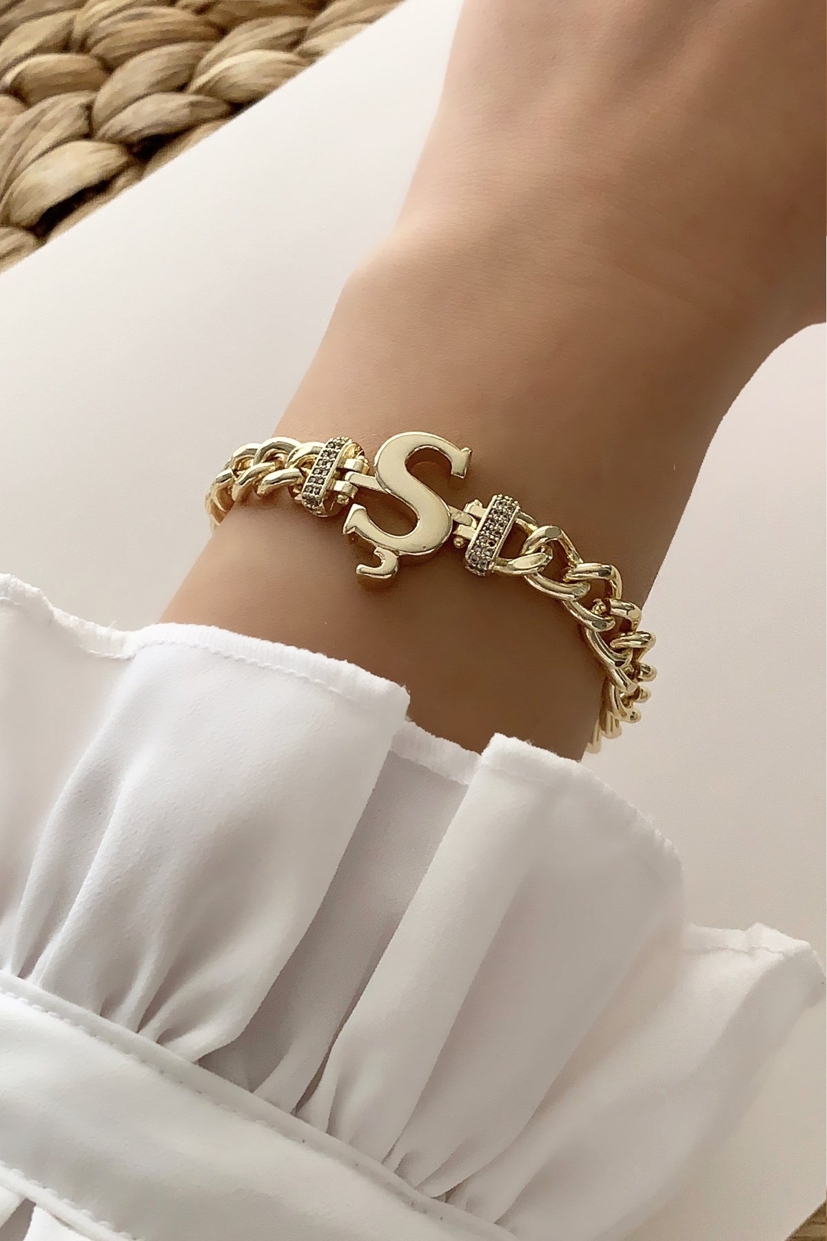 Gold Ş Harf Bileklik TrBilek7718 B34003
