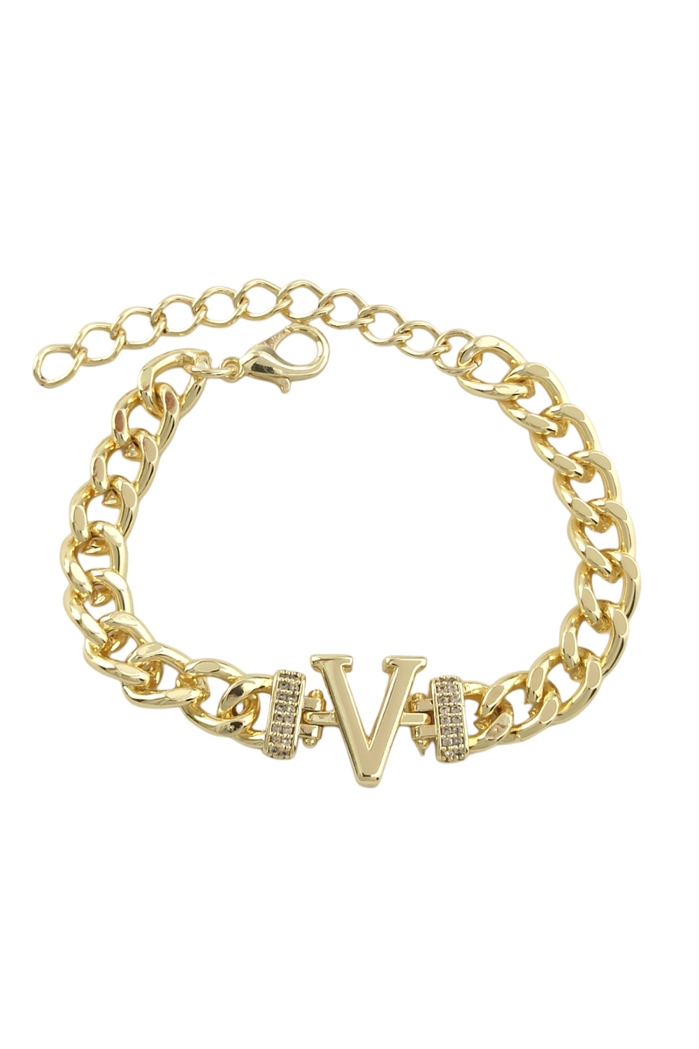 Gold V Harf Bileklik TrBilek70361