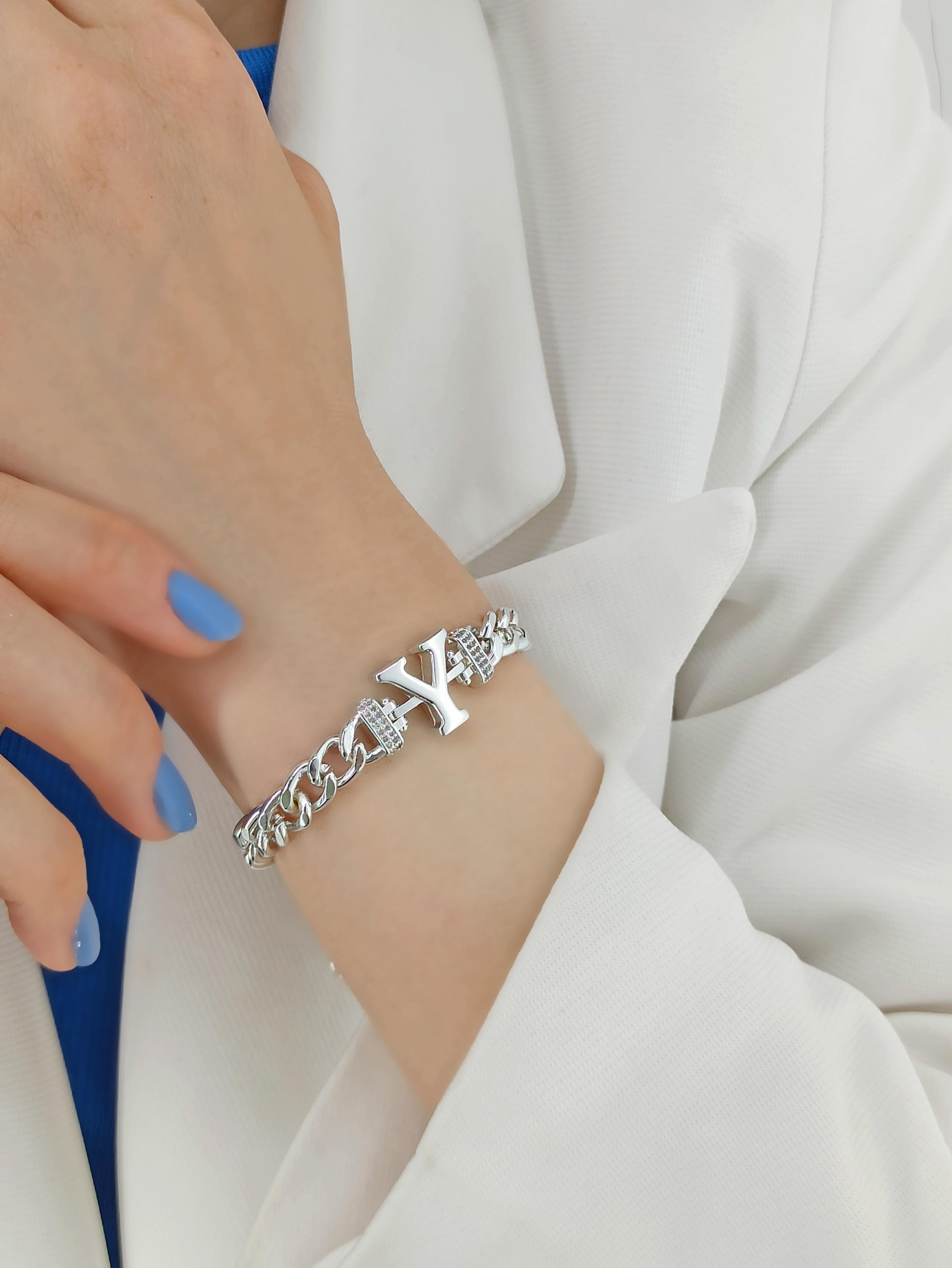 Gold Y Harf Bileklik TrBilek7578 B34003