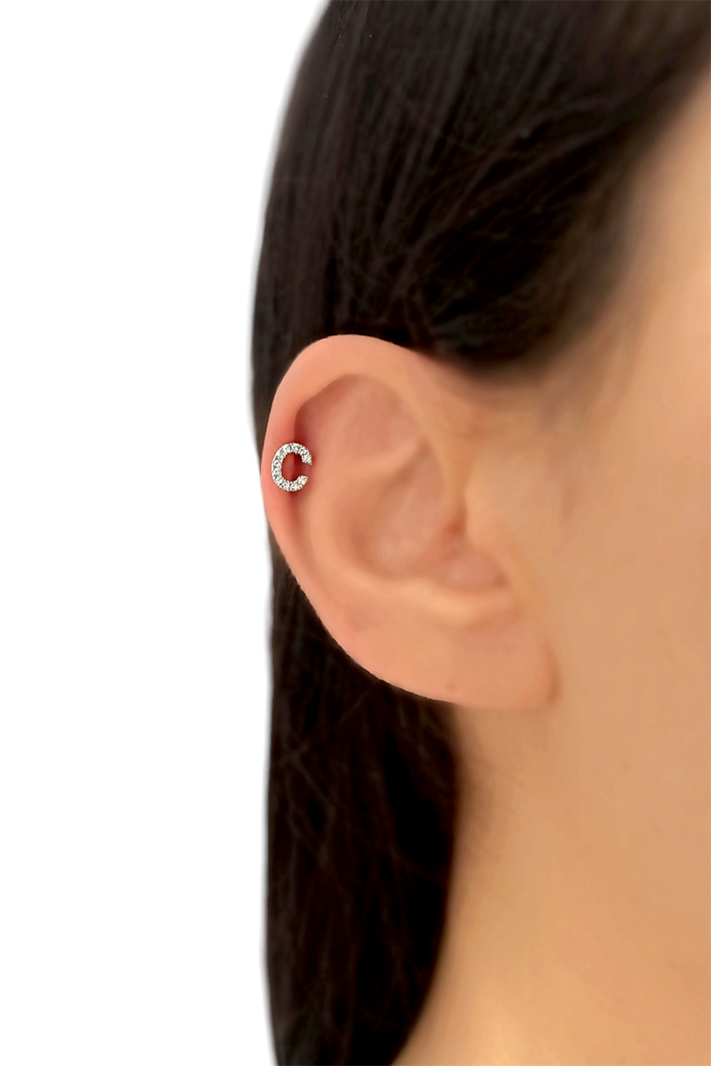 Gümüş Renk Harf Piercing - C HarfPiercing