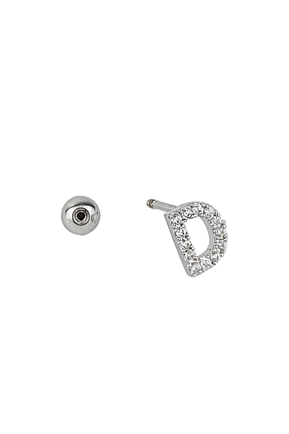 Gümüş Renk Harf Piercing - D HarfPiercing