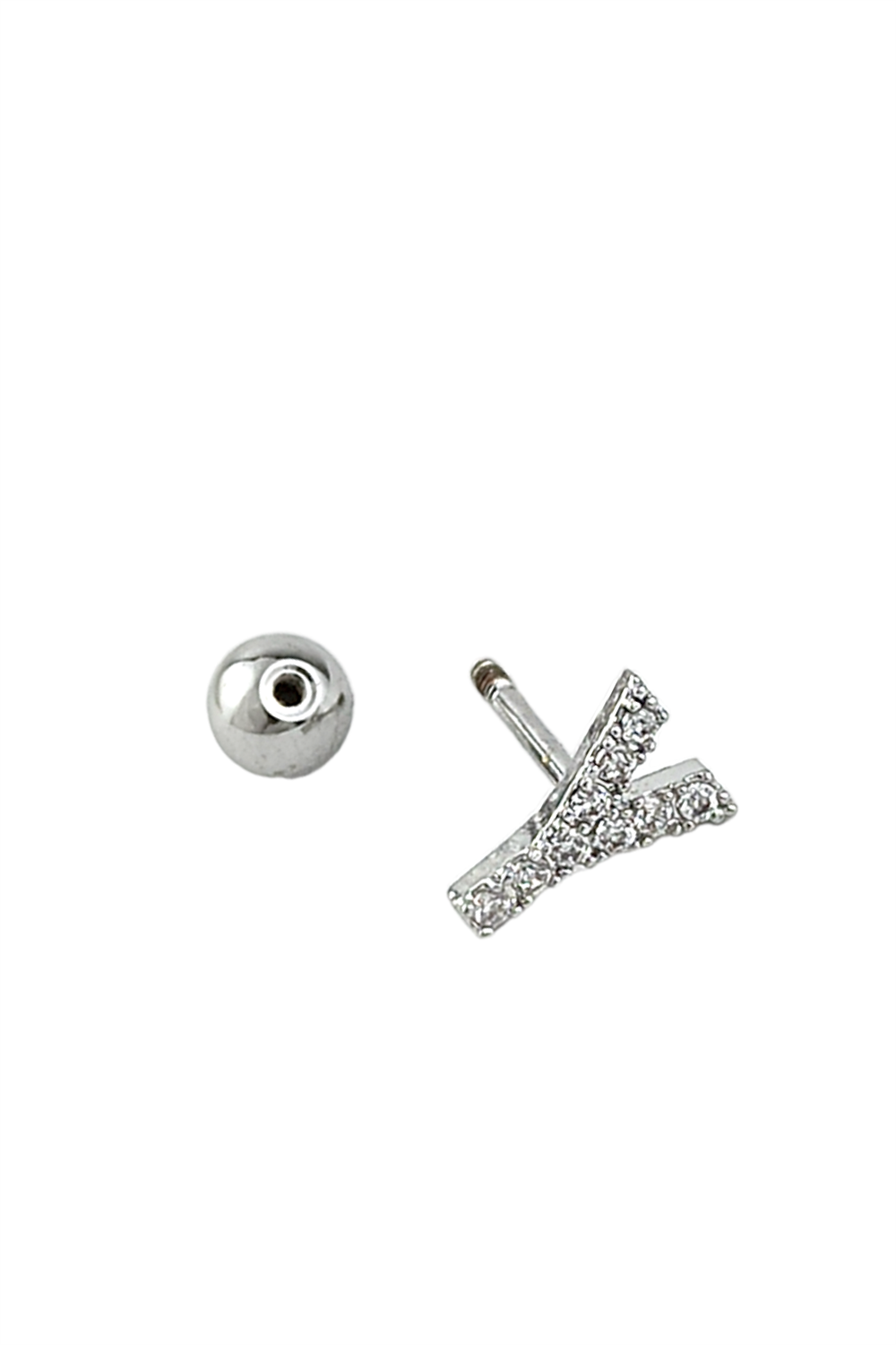 Gümüş Renk Harf Piercing - Y HarfPiercing