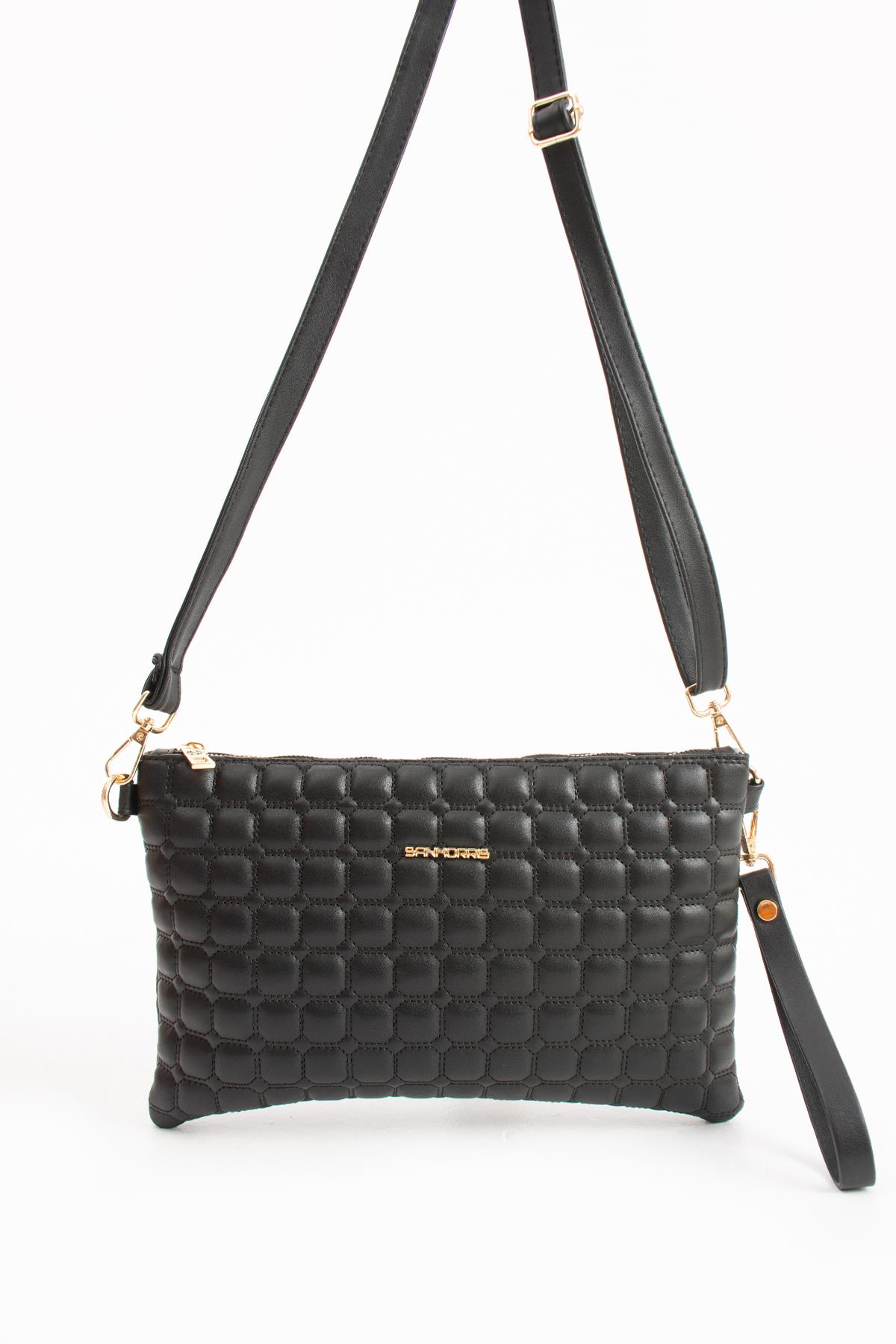 Kabartma Deri Clutch Model El&Omuz Çapraz Çanta 1424