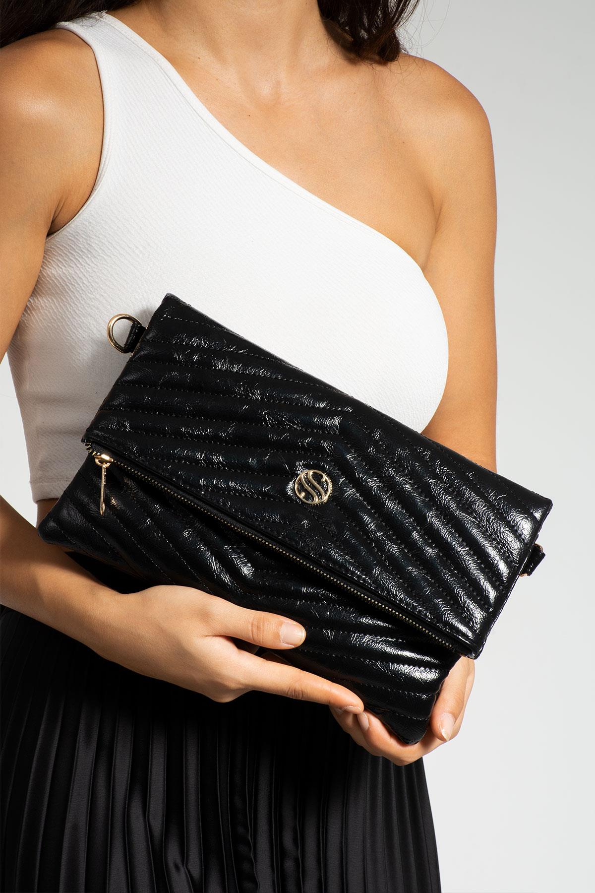 Katlamalı Clutch Model El&Omuz Çapraz Çanta 1391