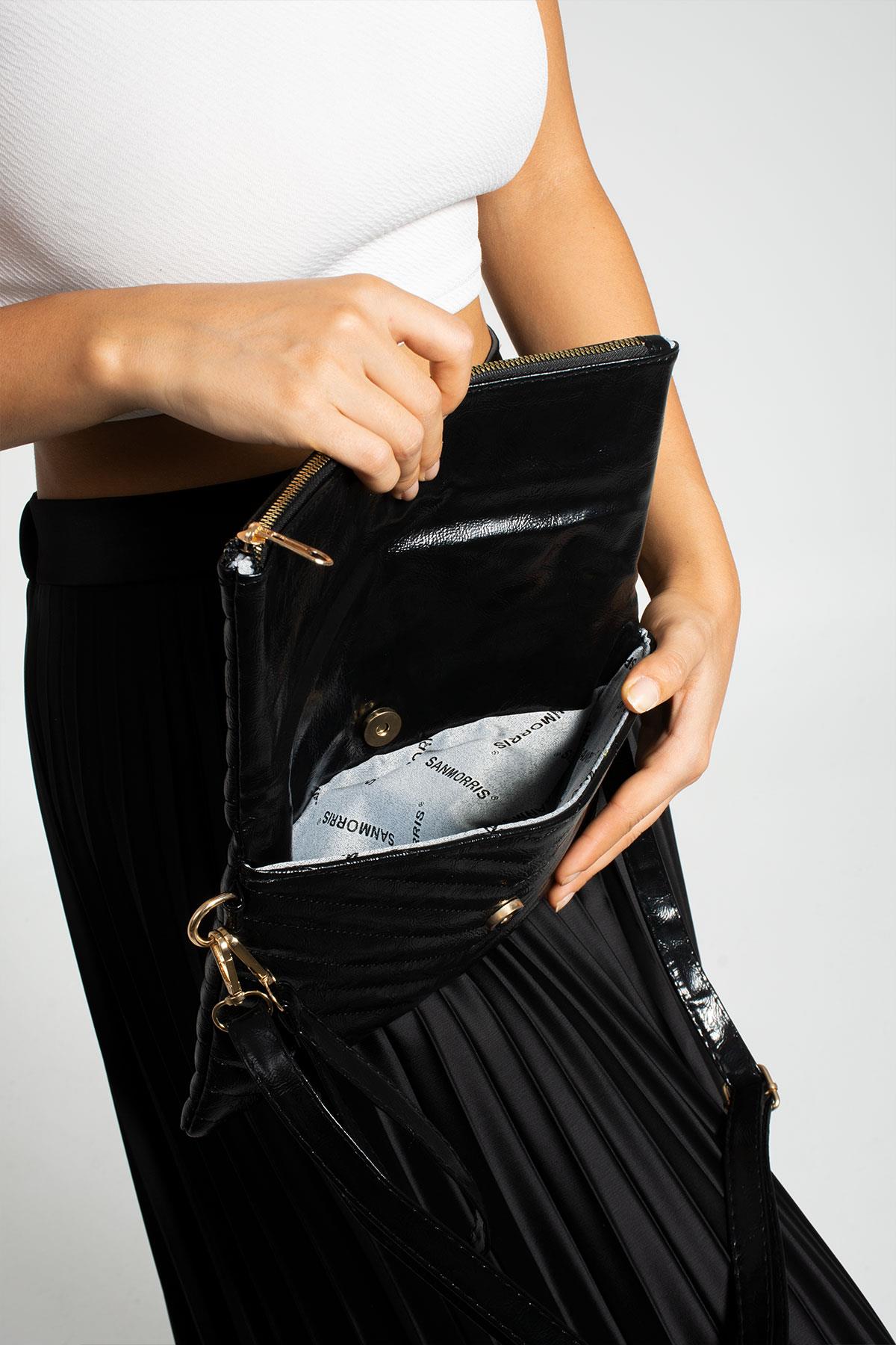 Katlamalı Clutch Model El&Omuz Çapraz Çanta 1391