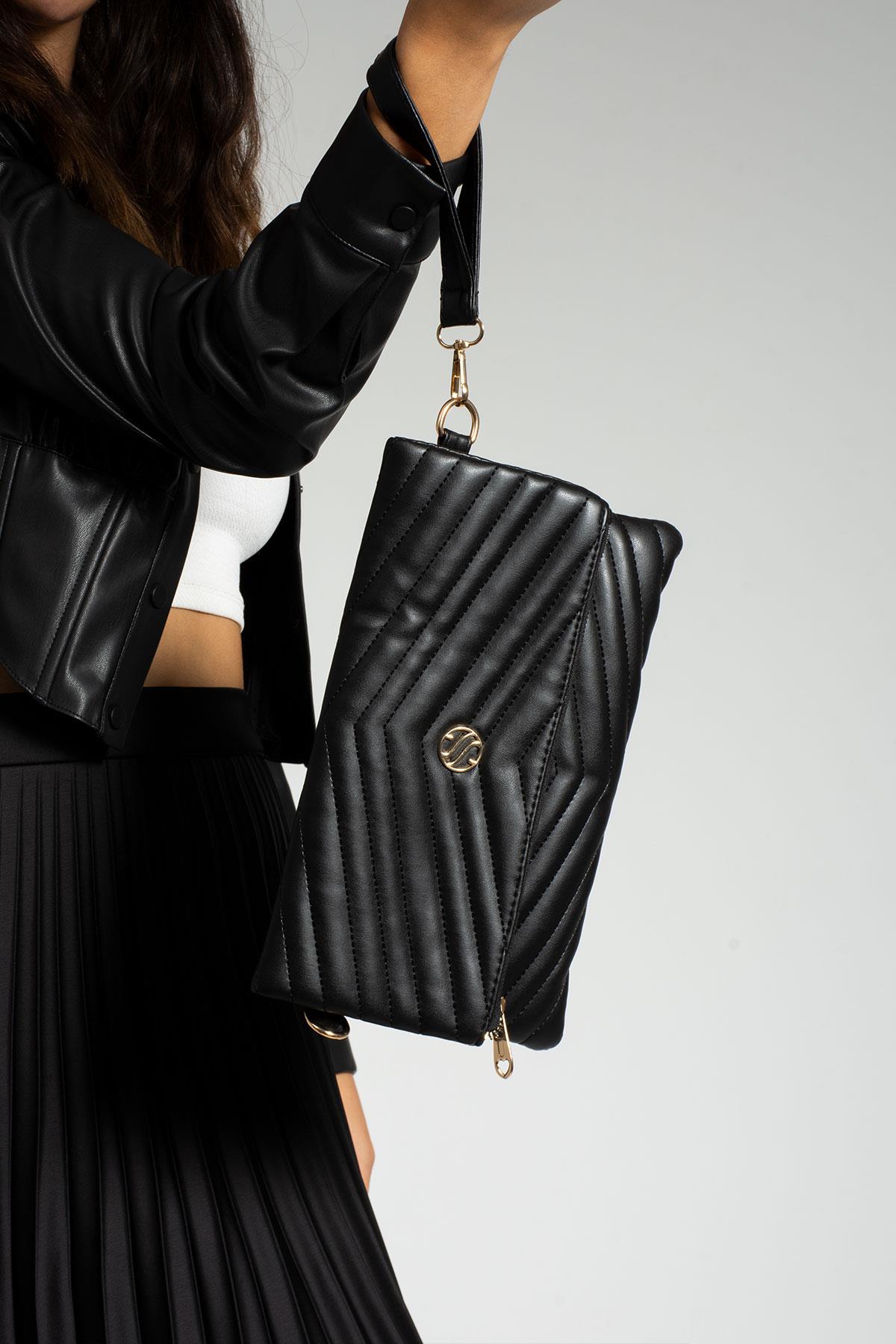Katlamalı Clutch Model El&Omuz Çapraz Çanta 1391